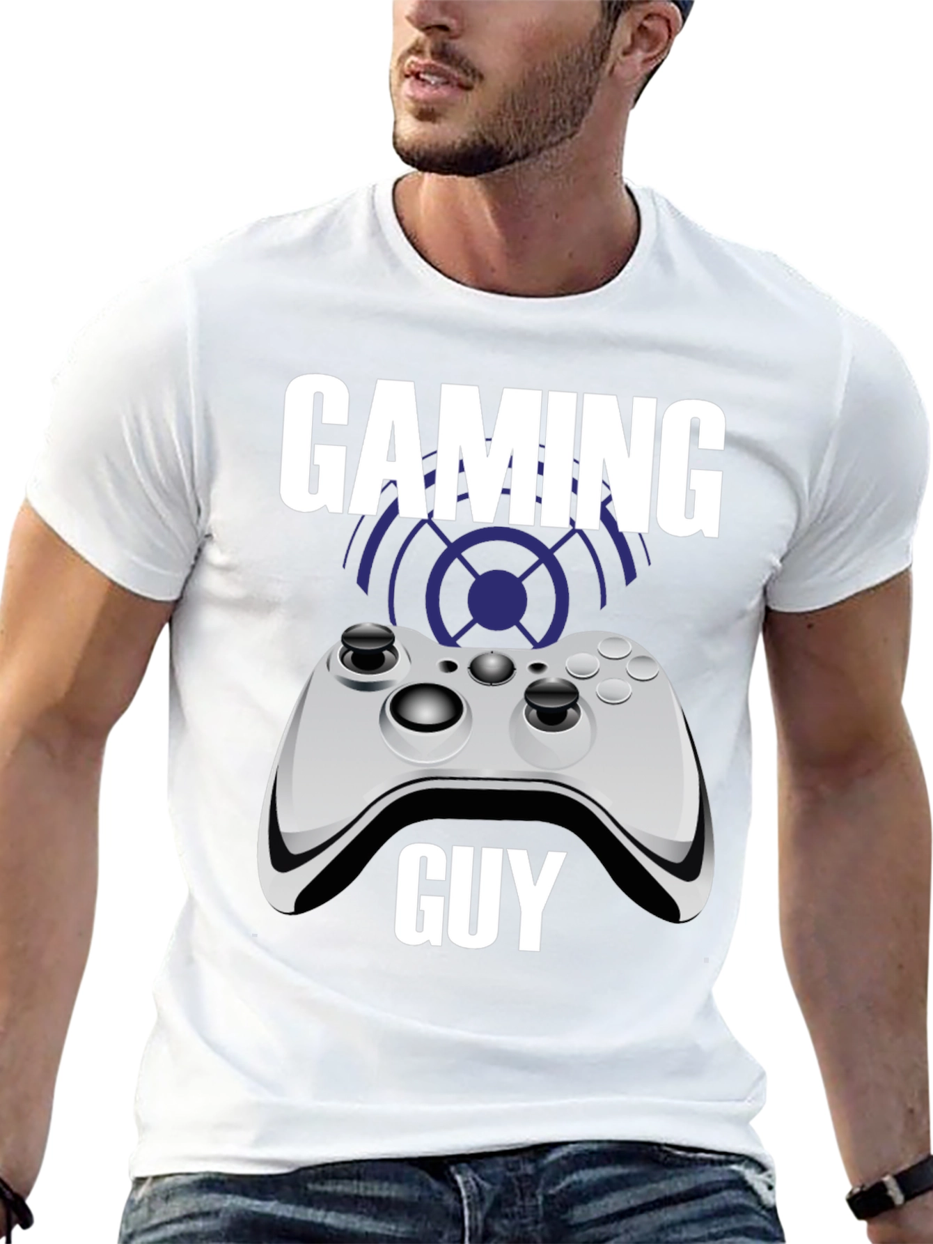 Gaming Guy Black T-Shirt with Controller Graphic