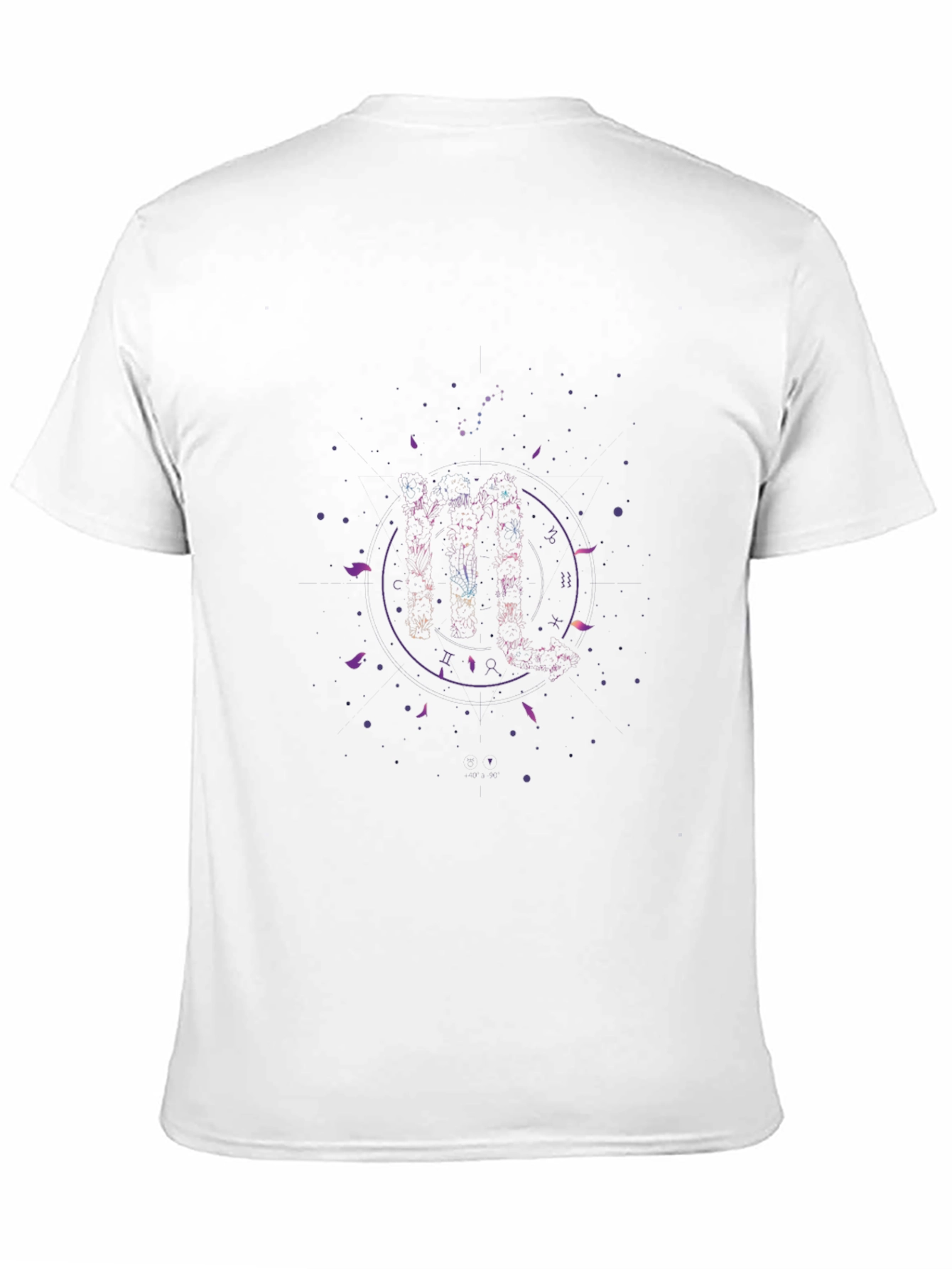 Mens Black T-Shirt with Zodiac Graphic