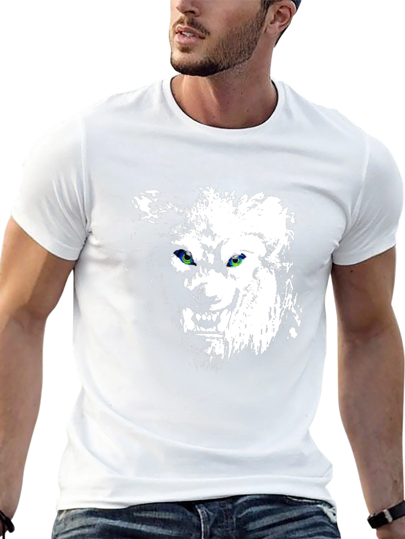 Wolf Graphic Print Black Tee