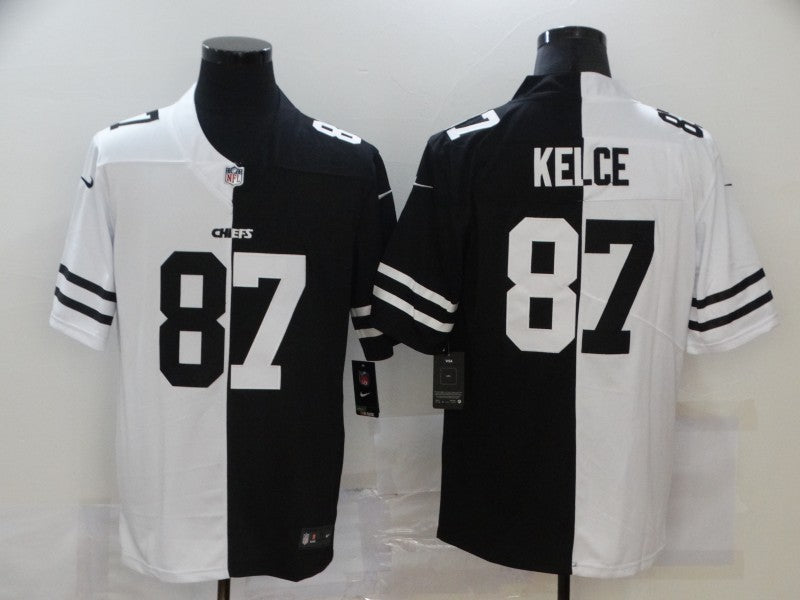 Men's Kansas City Chiefs Travis Kelce #87 Black/White Game Jerseys