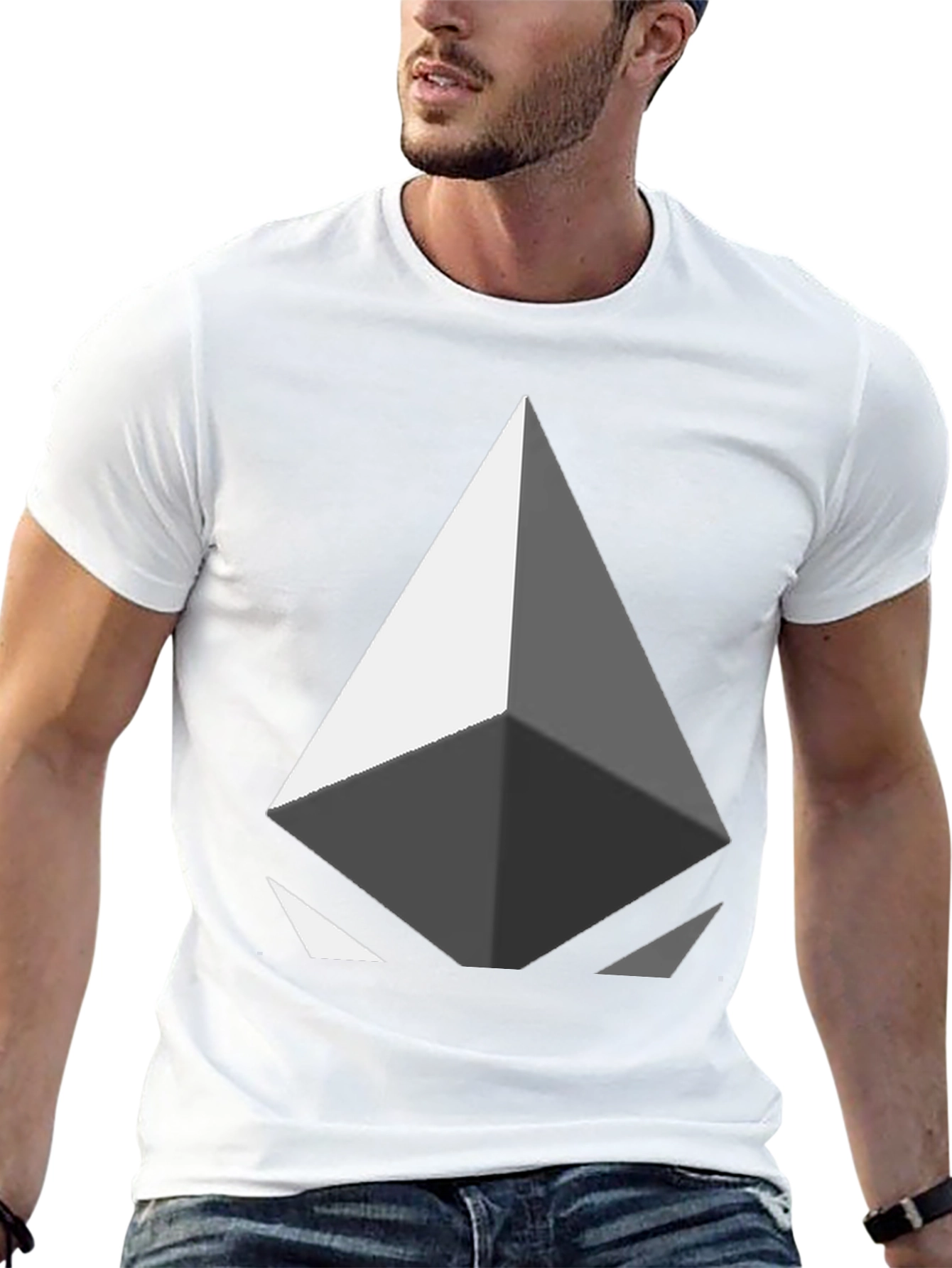 Geometric Diamond Graphic Tee - Modern Design