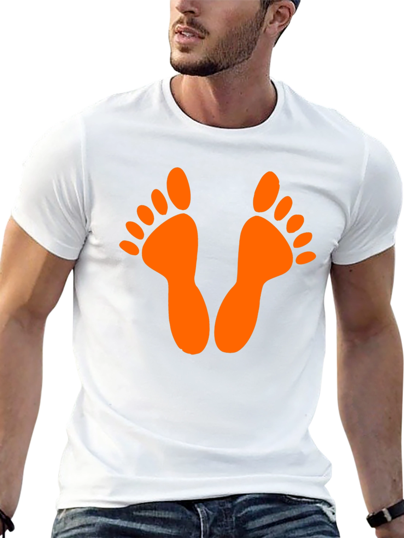 Fun Feet Graphic Tee - Black Cotton T-Shirt