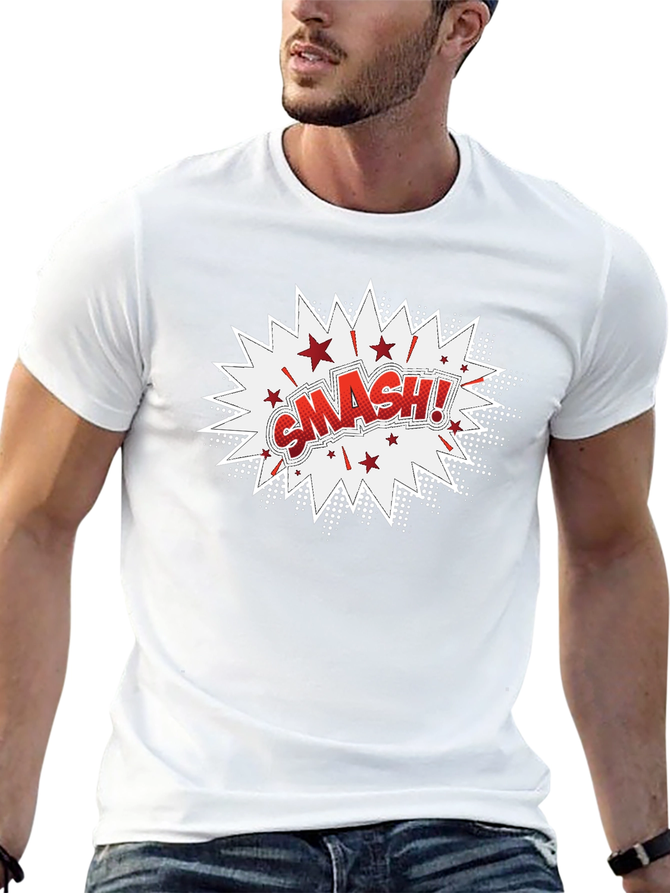 Smash! Graphic Print Black T-Shirt