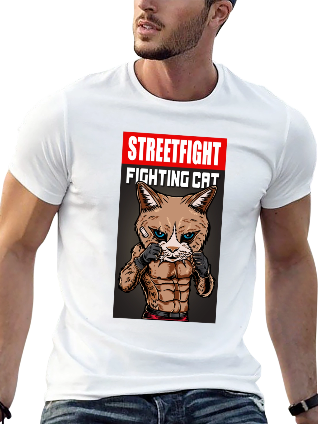 Streetfight Fighting Cat Graphic Tee