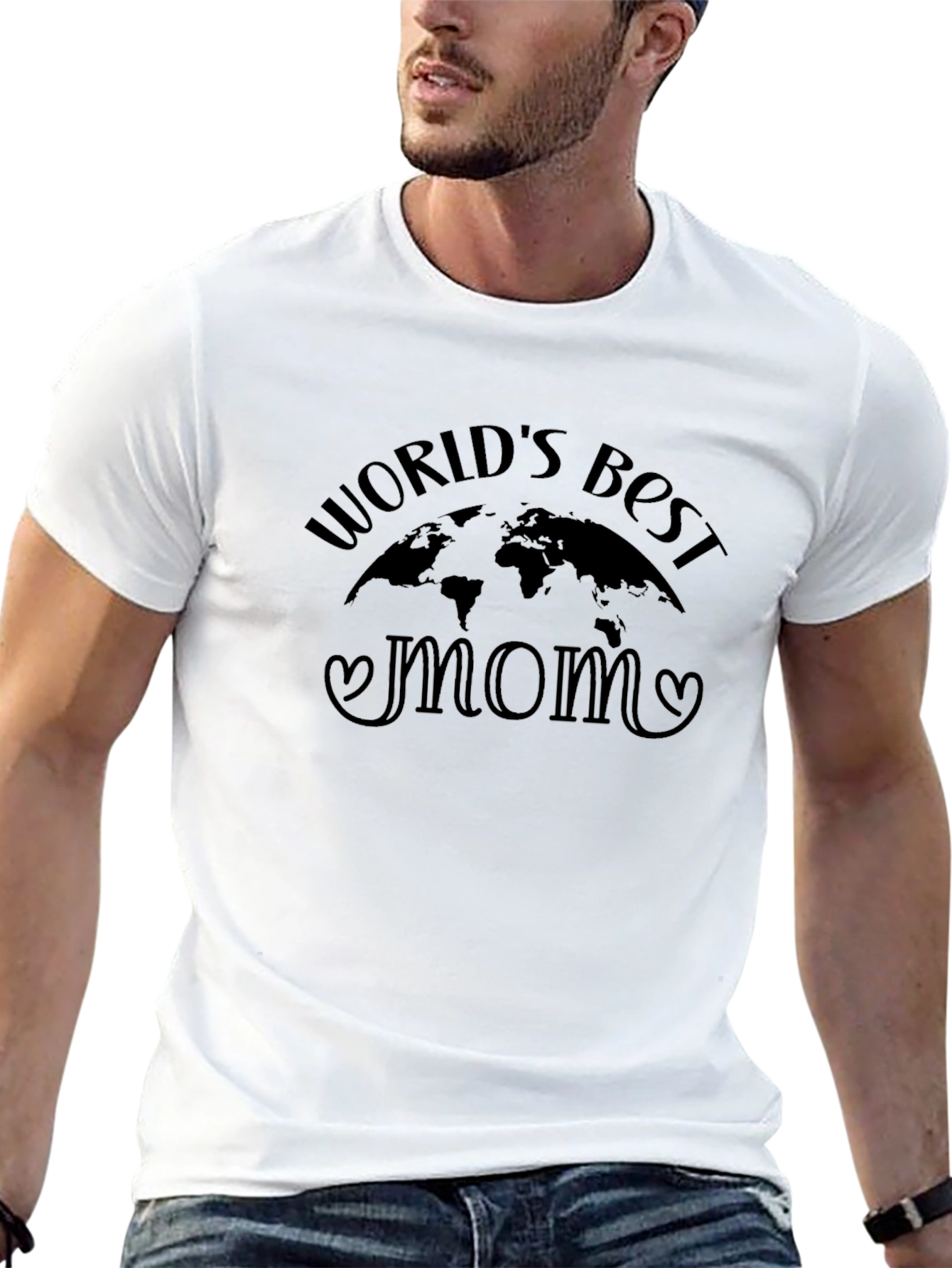Worlds Best Mom Graphic Black T-Shirt