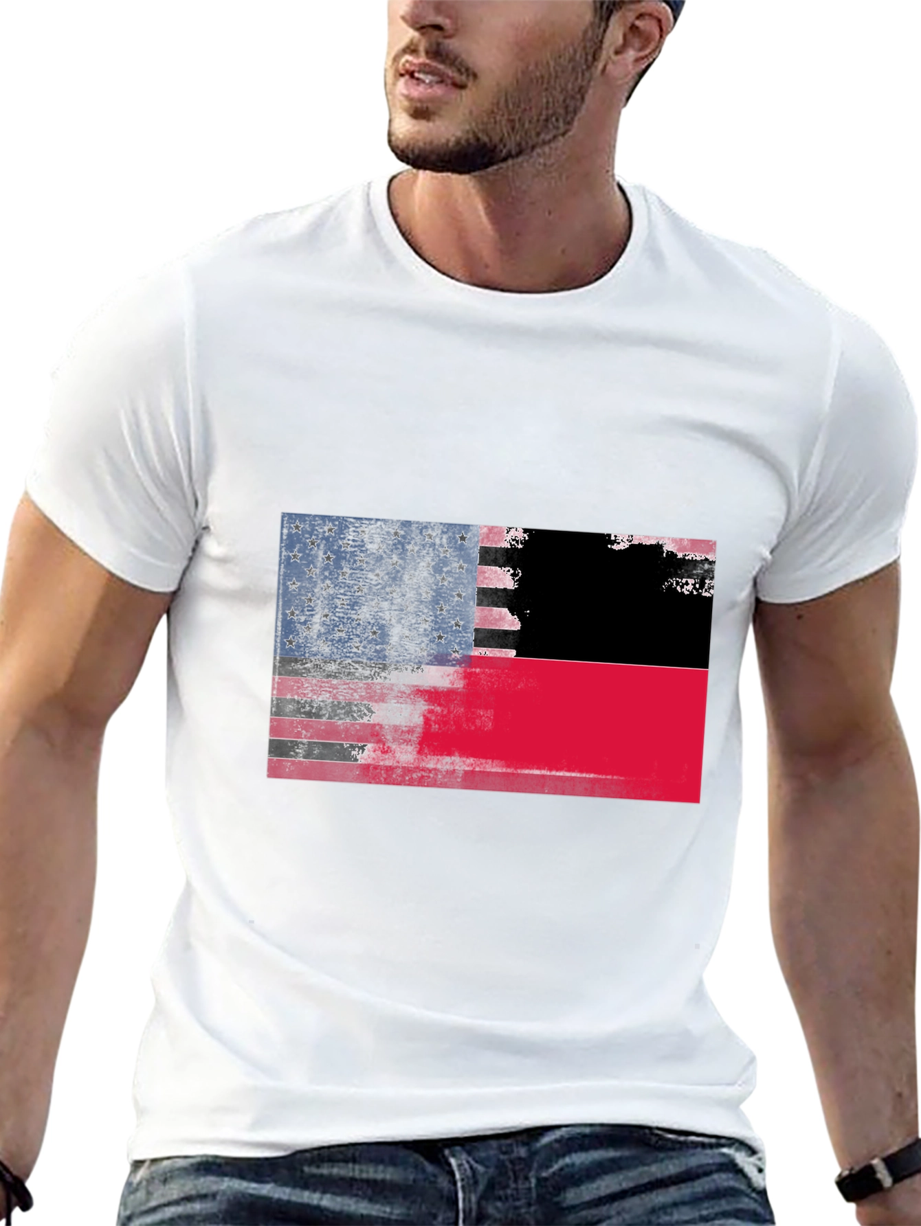 USA/Palestine Flag Graphic T-Shirt