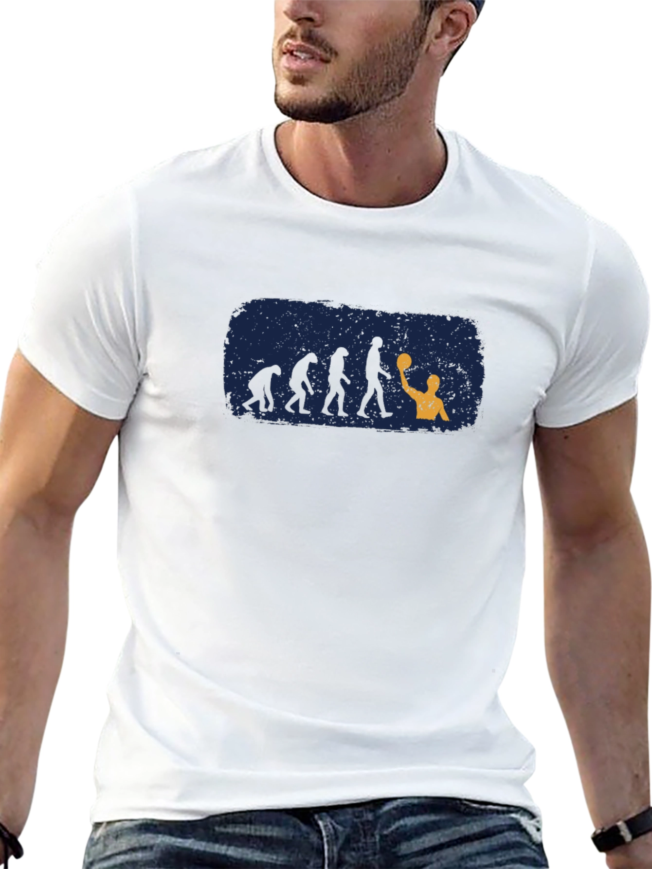 Water Polo Evolution Graphic Tee - Black