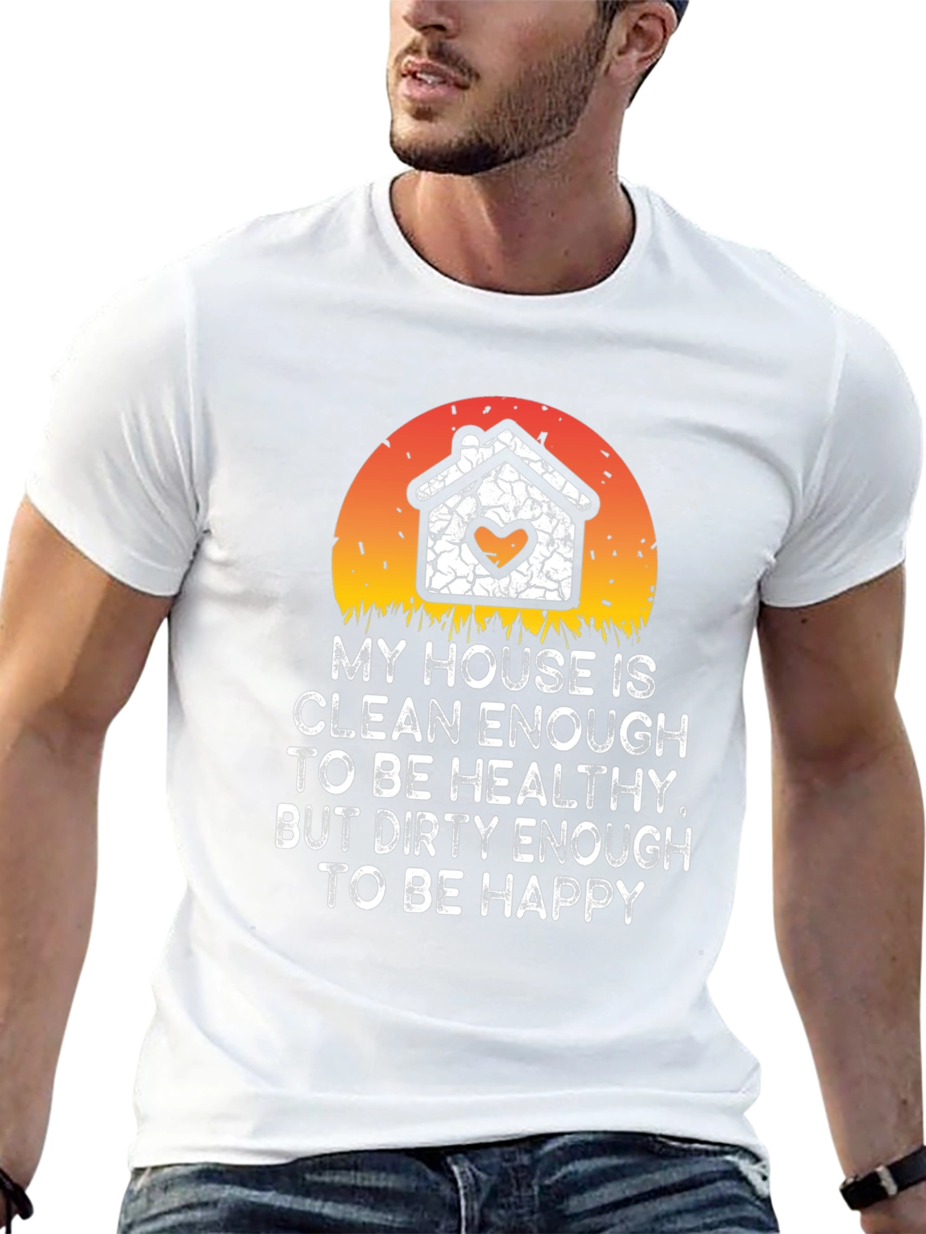 Funny House Cleaning Slogan Graphic T-Shirt