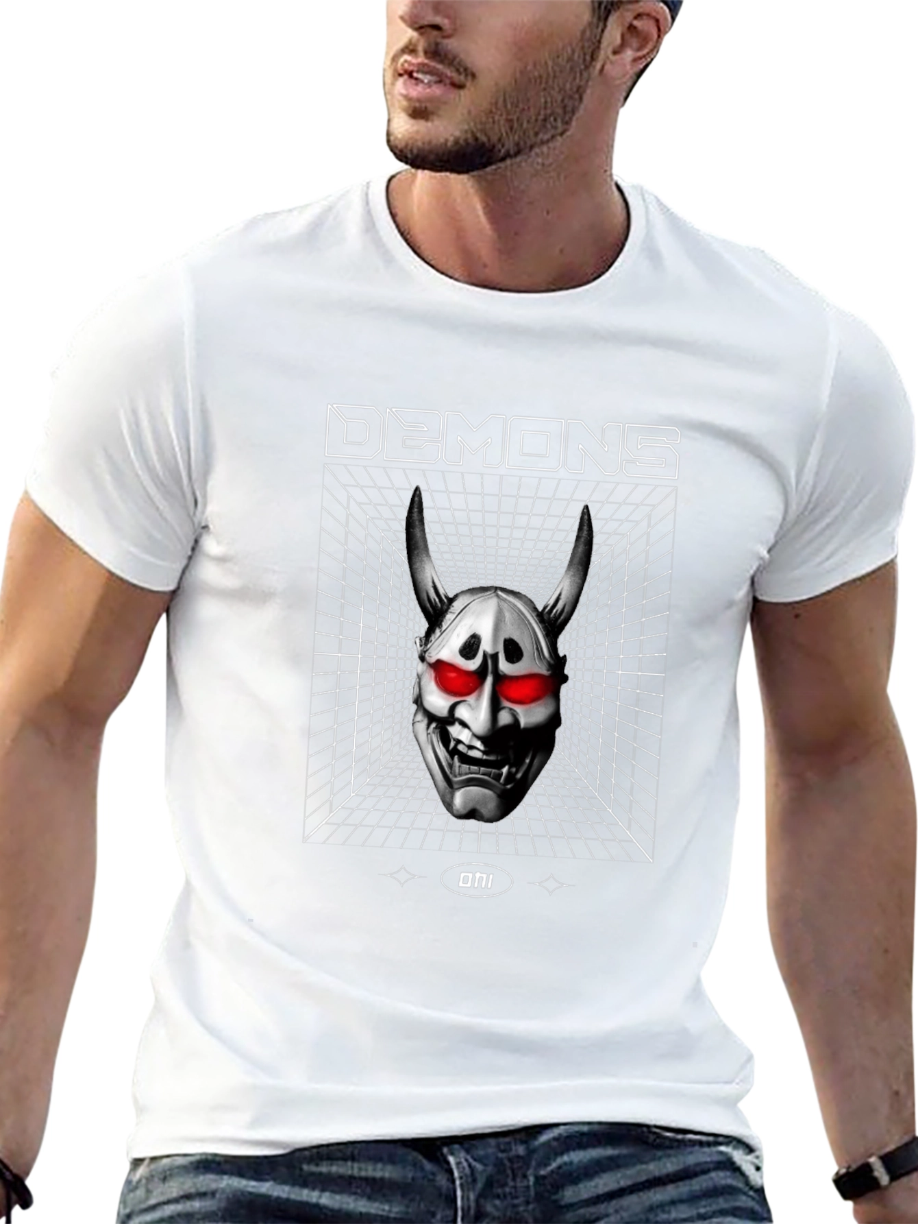 Demons Oni Mask Graphic T-Shirt
