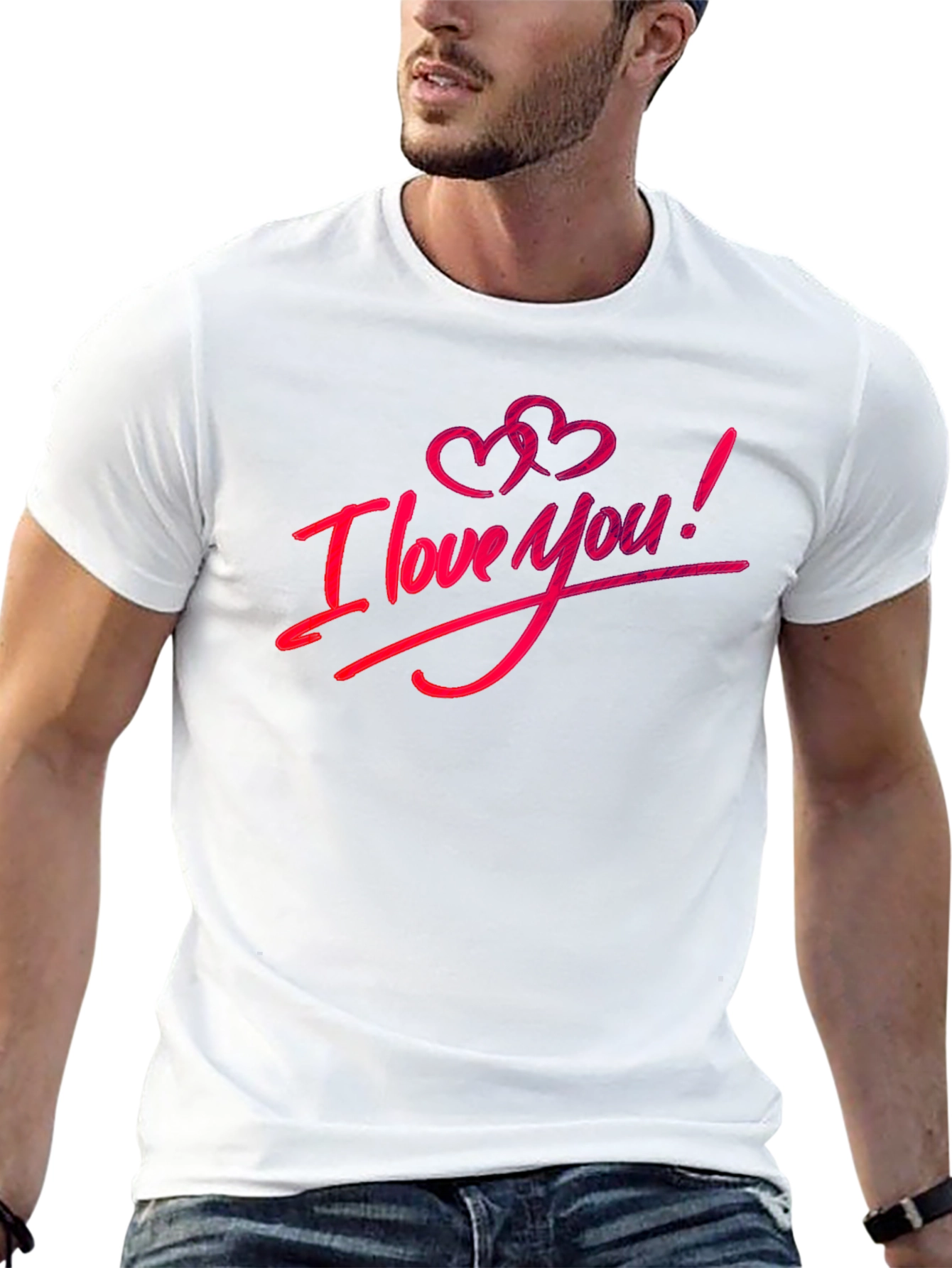 I Love You Black T-Shirt: Romantic Graphic Tee