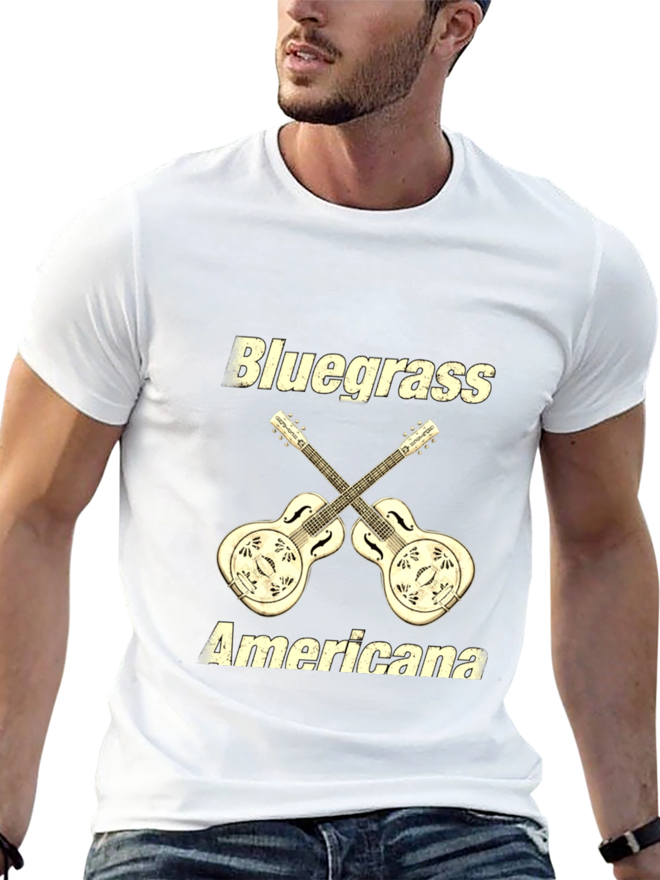 Bluegrass Americana Guitar Graphic T-Shirt
