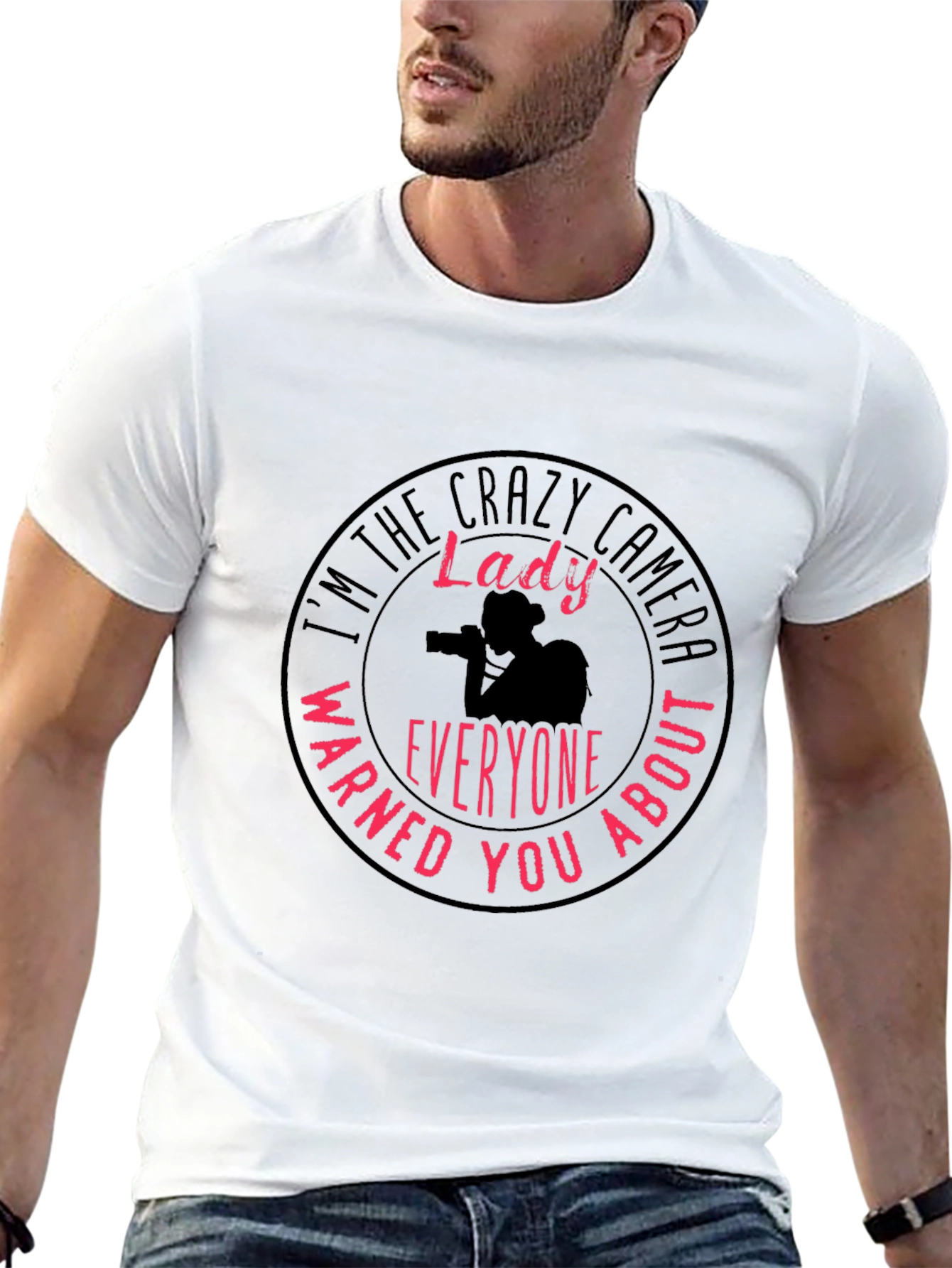 Crazy Camera Lady Black T-Shirt