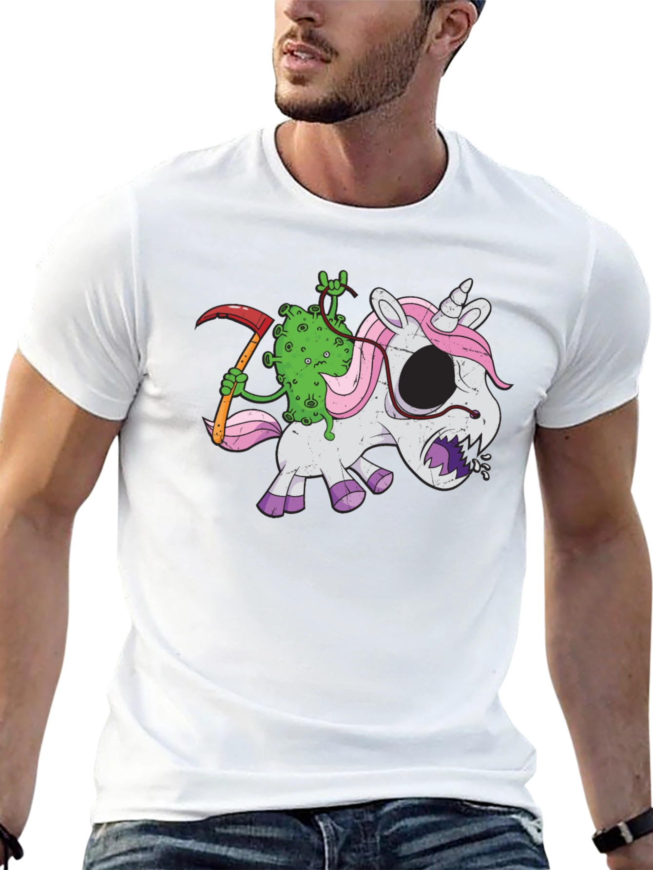 Grim Reaper Virus Unicorn T-Shirt