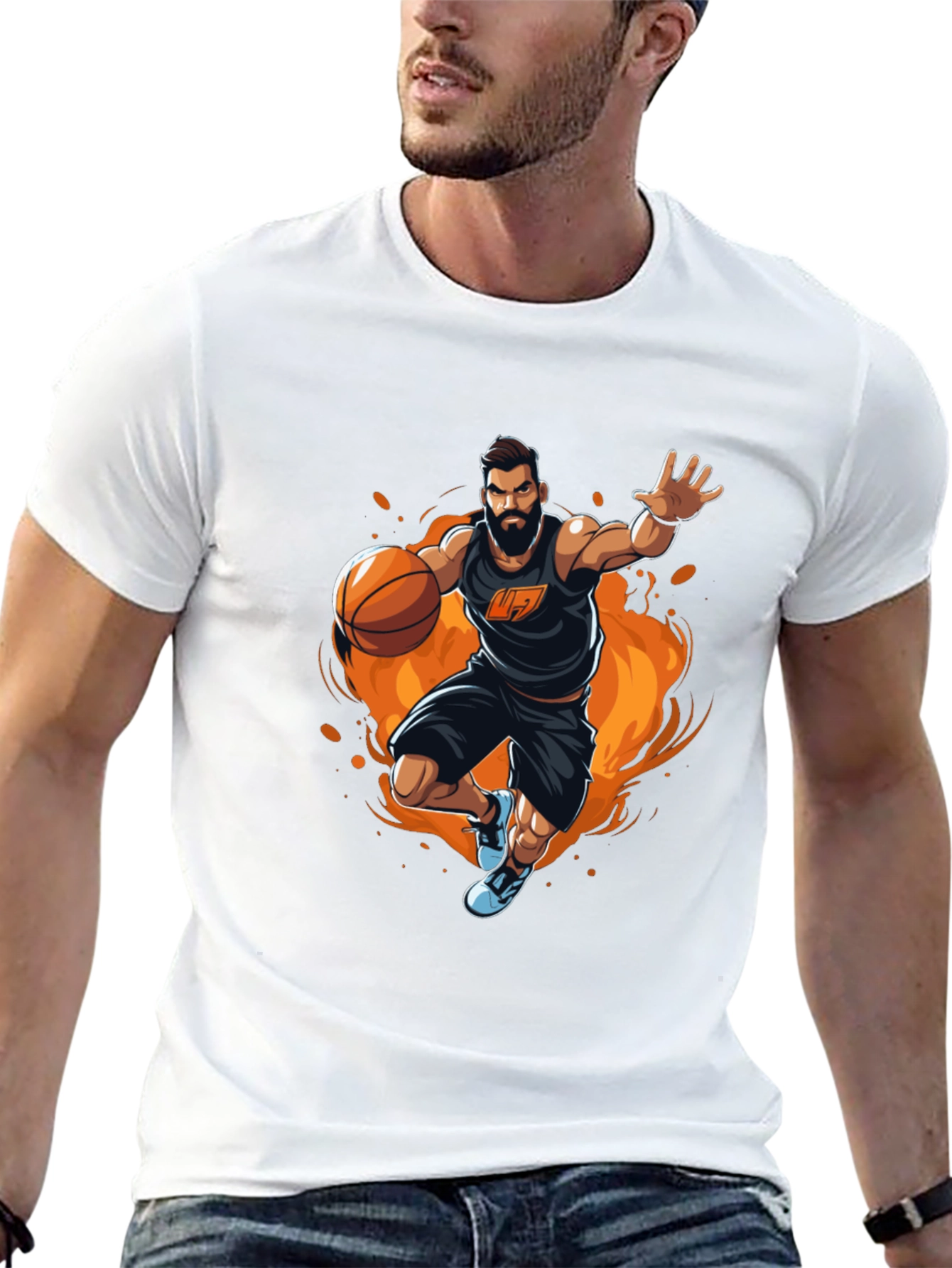 Basketball Player Graphic Tee - Stylish Black Shirt