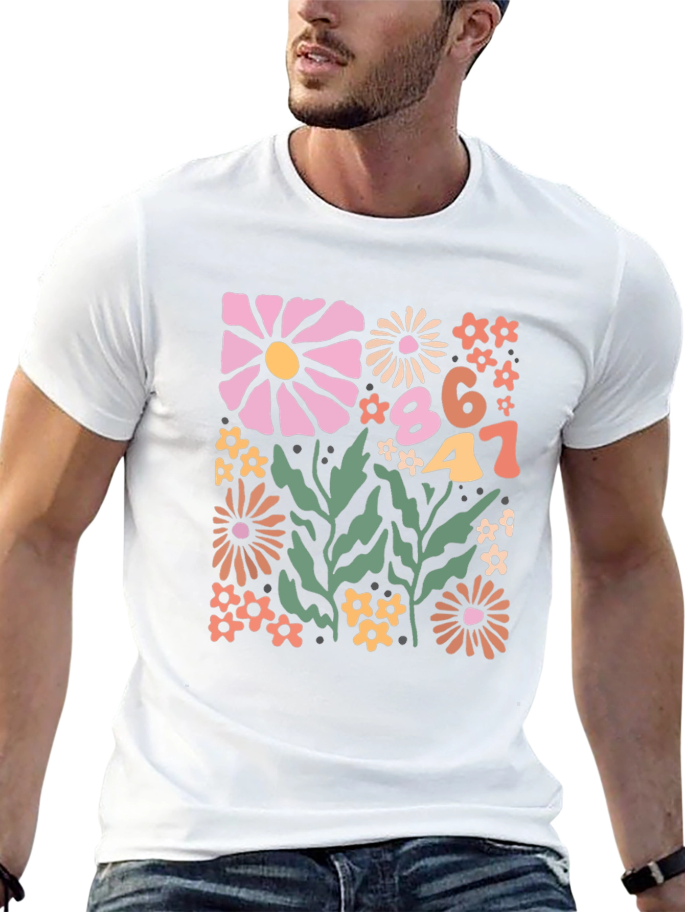 Retro Floral Number Graphic Tee
