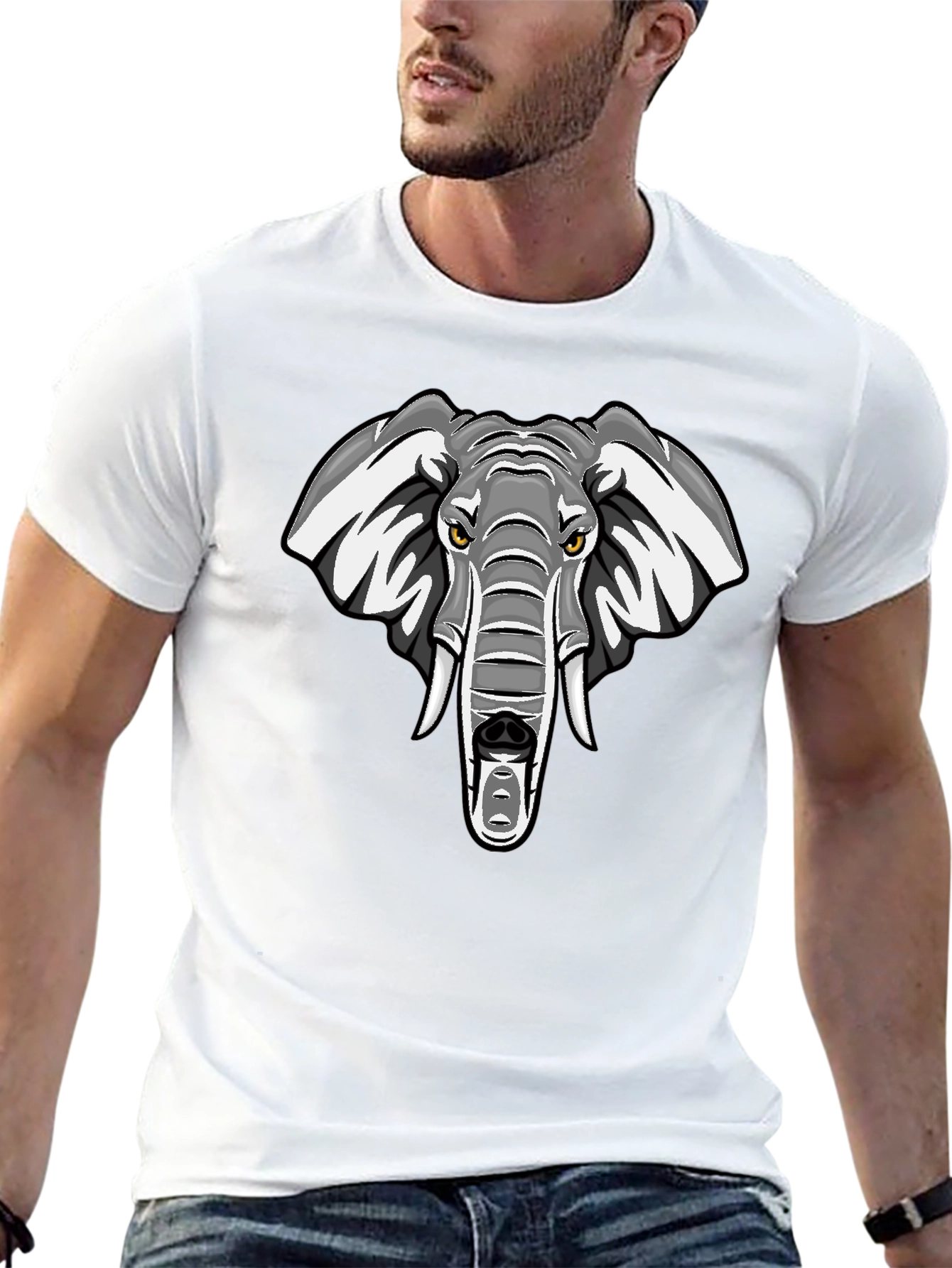 Cool Elephant Graphic T-Shirt - Black