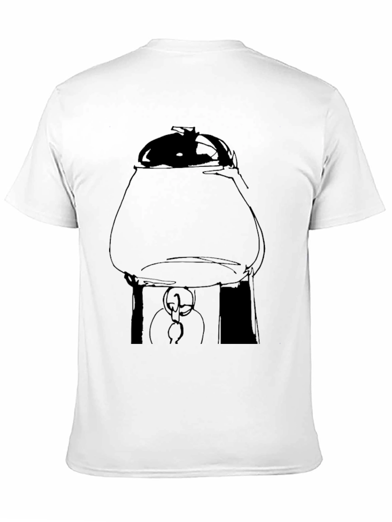 Mens Black Graphic T-Shirt - Abstract Coffee Pot Design