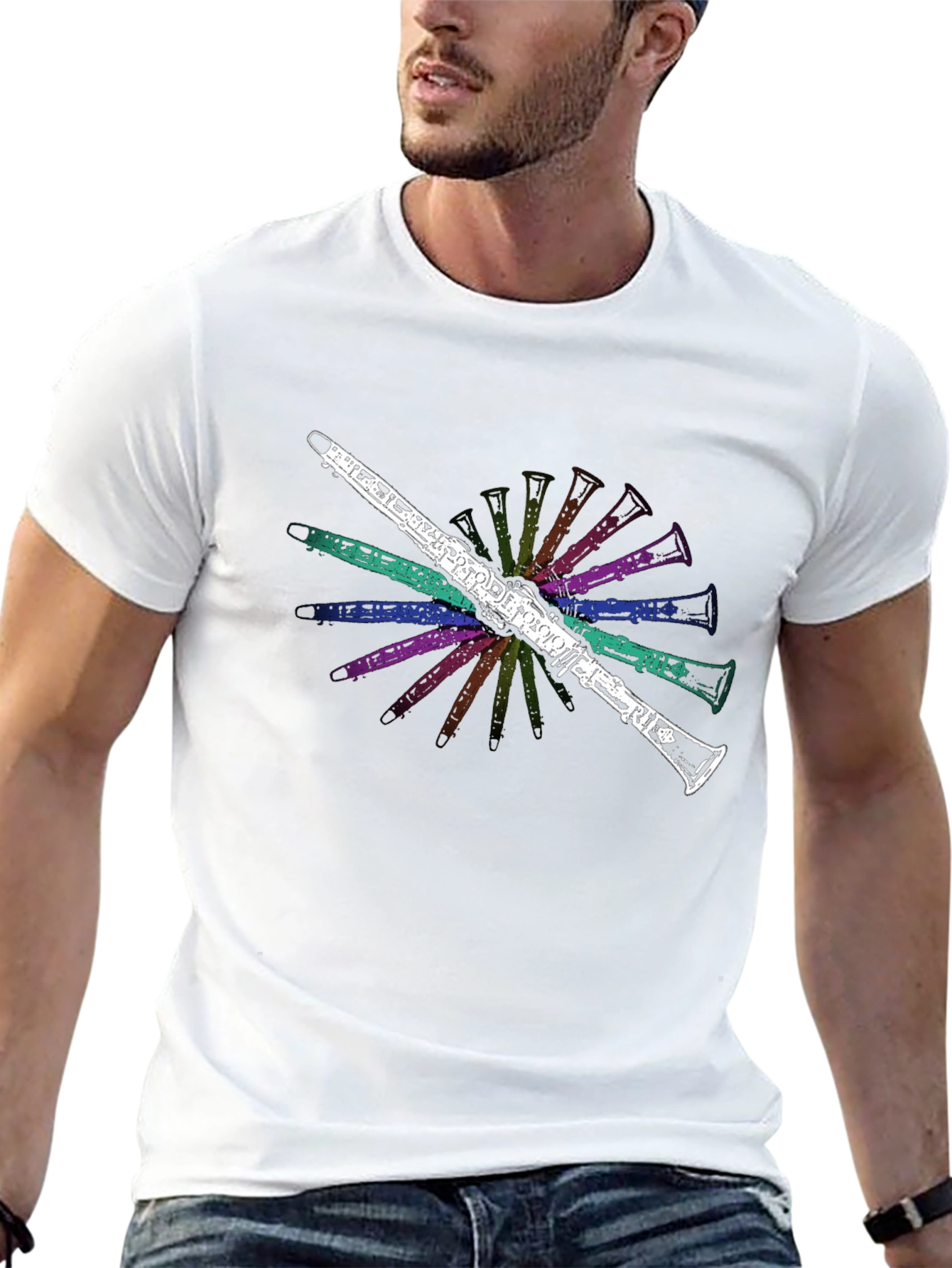 Musical Clarinet Graphic T-Shirt - Black