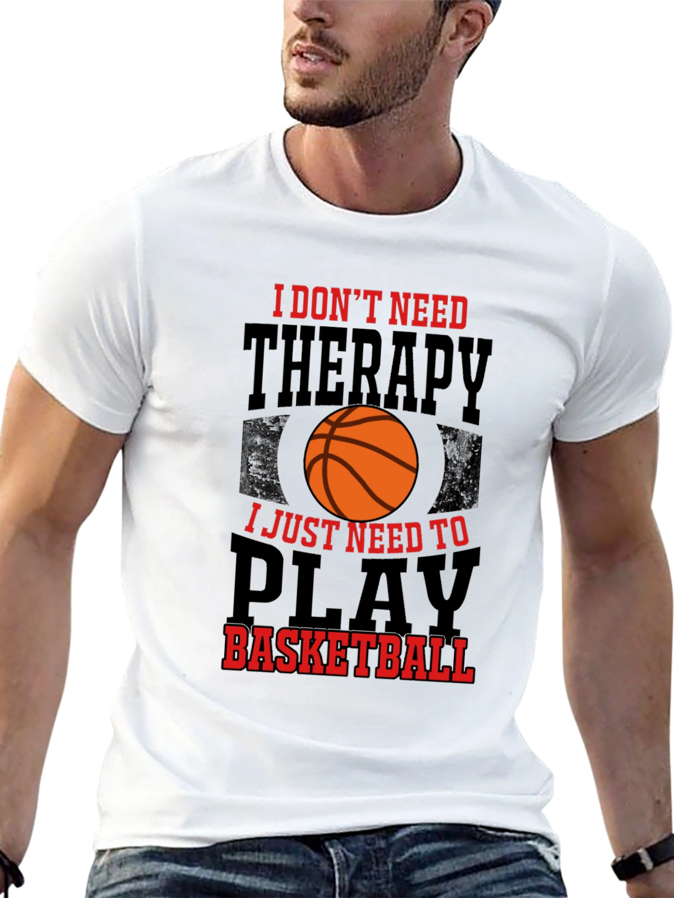 Basketball Therapy Graphic T-Shirt - Mens Black Tee