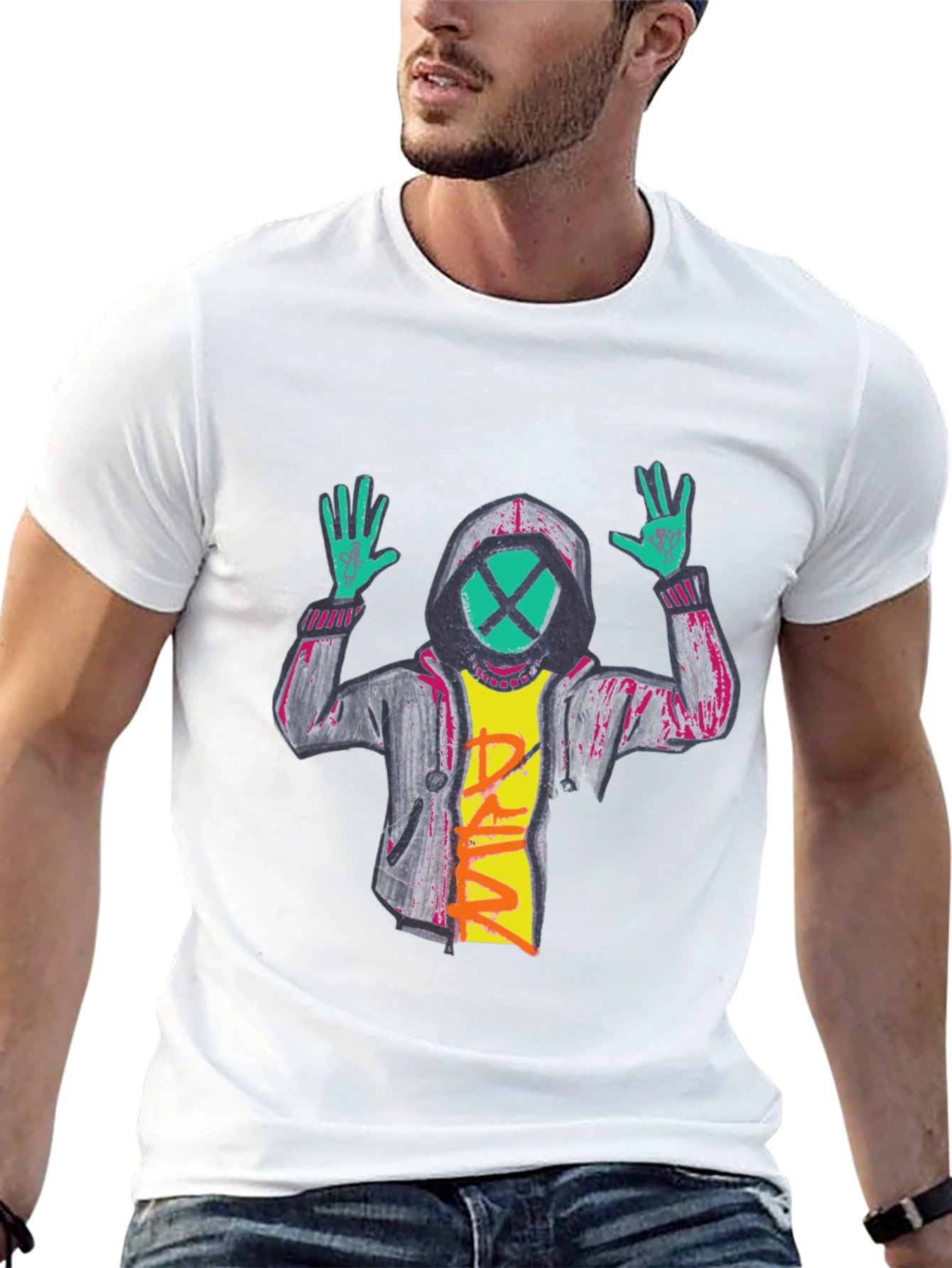 Graphic Tee: Abstract Hoodie Figure