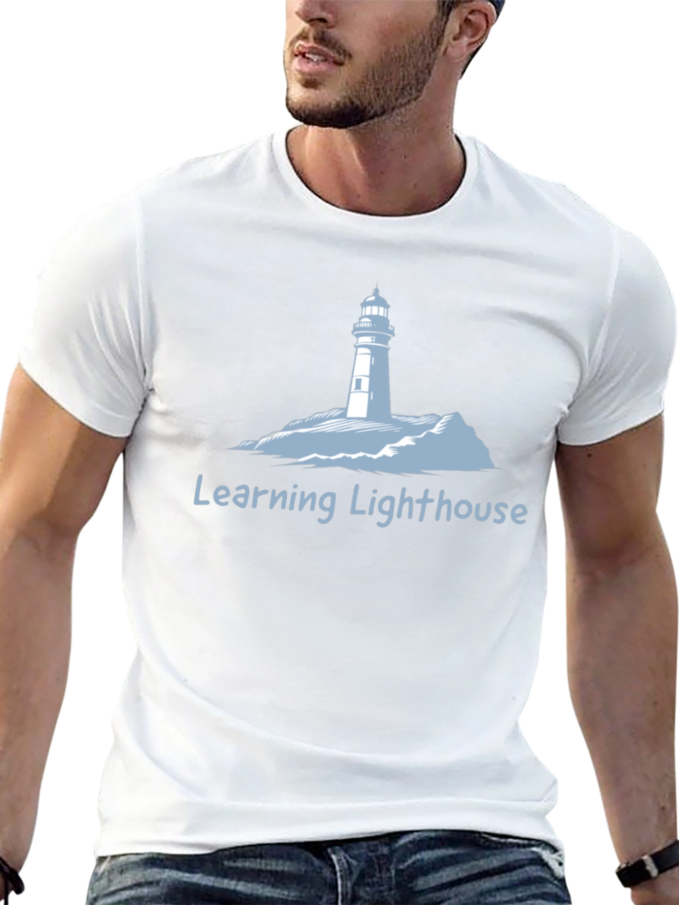 Learning Lighthouse Black T-Shirt