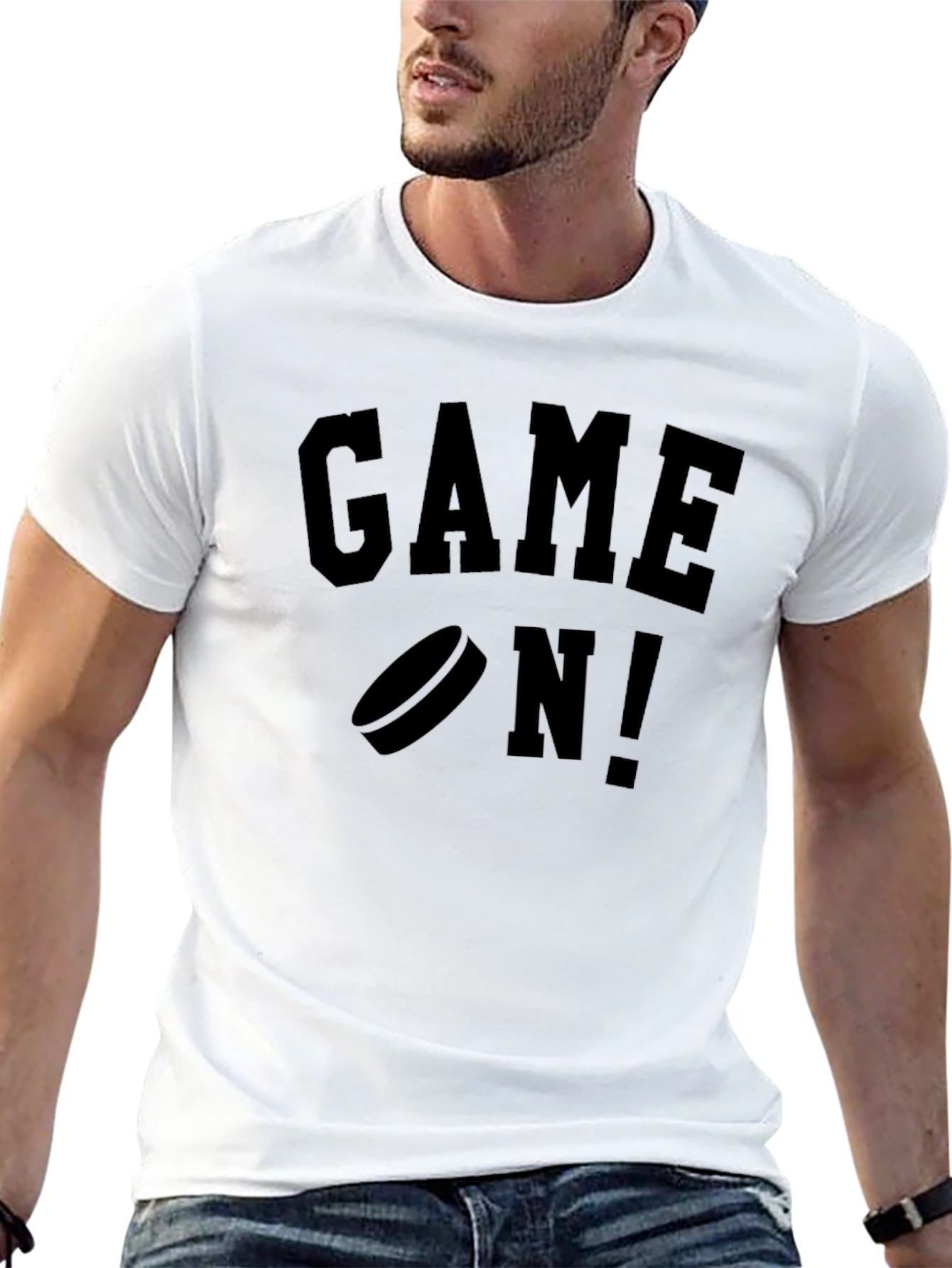 Game On Hockey T-Shirt - Black Graphic Tee