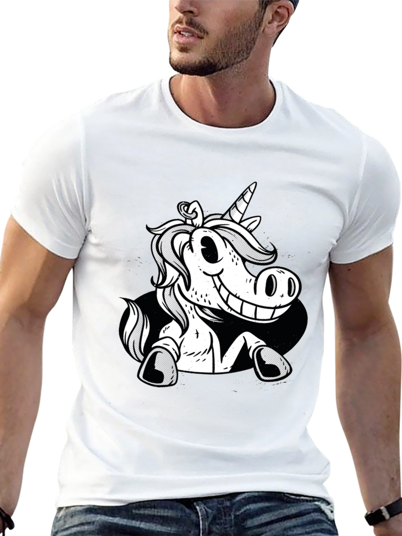Unicorn Graphic Black Tee