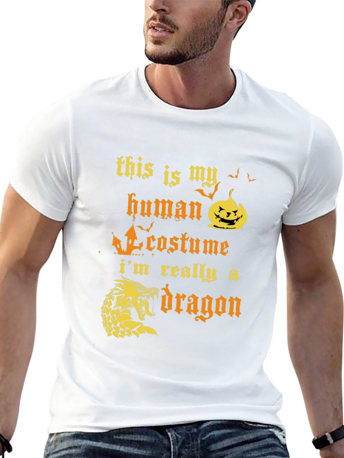 Human Costume Dragon T-Shirt Halloween Apparel
