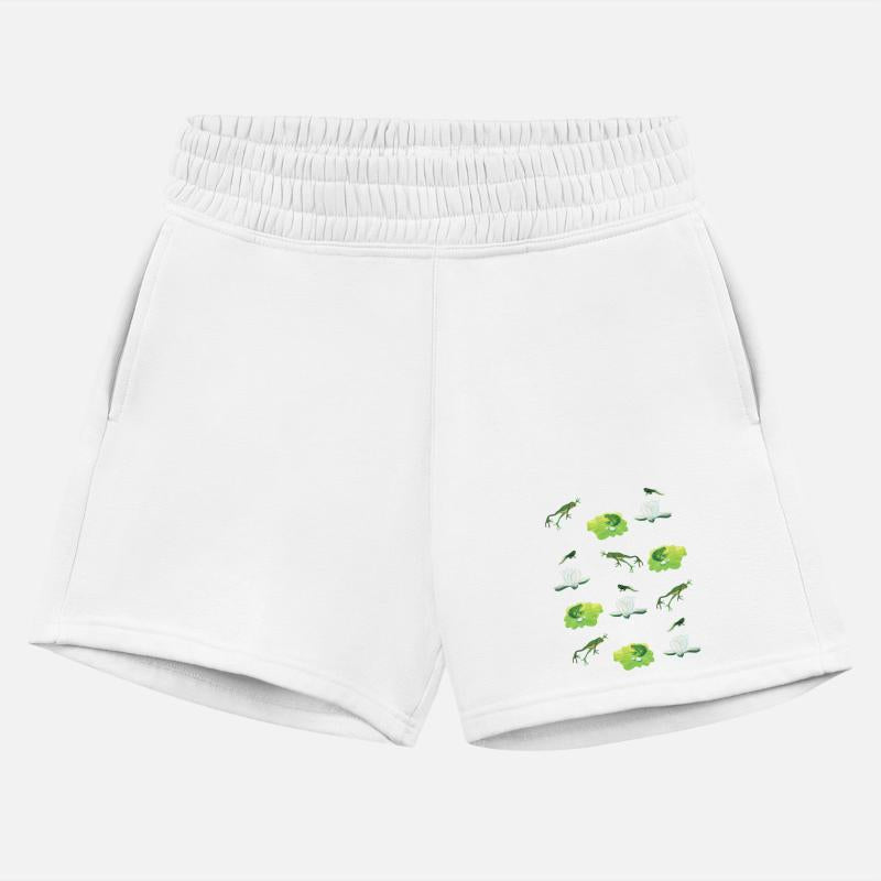 Happy Frogs Relaxing in a Pond of Water Lilies