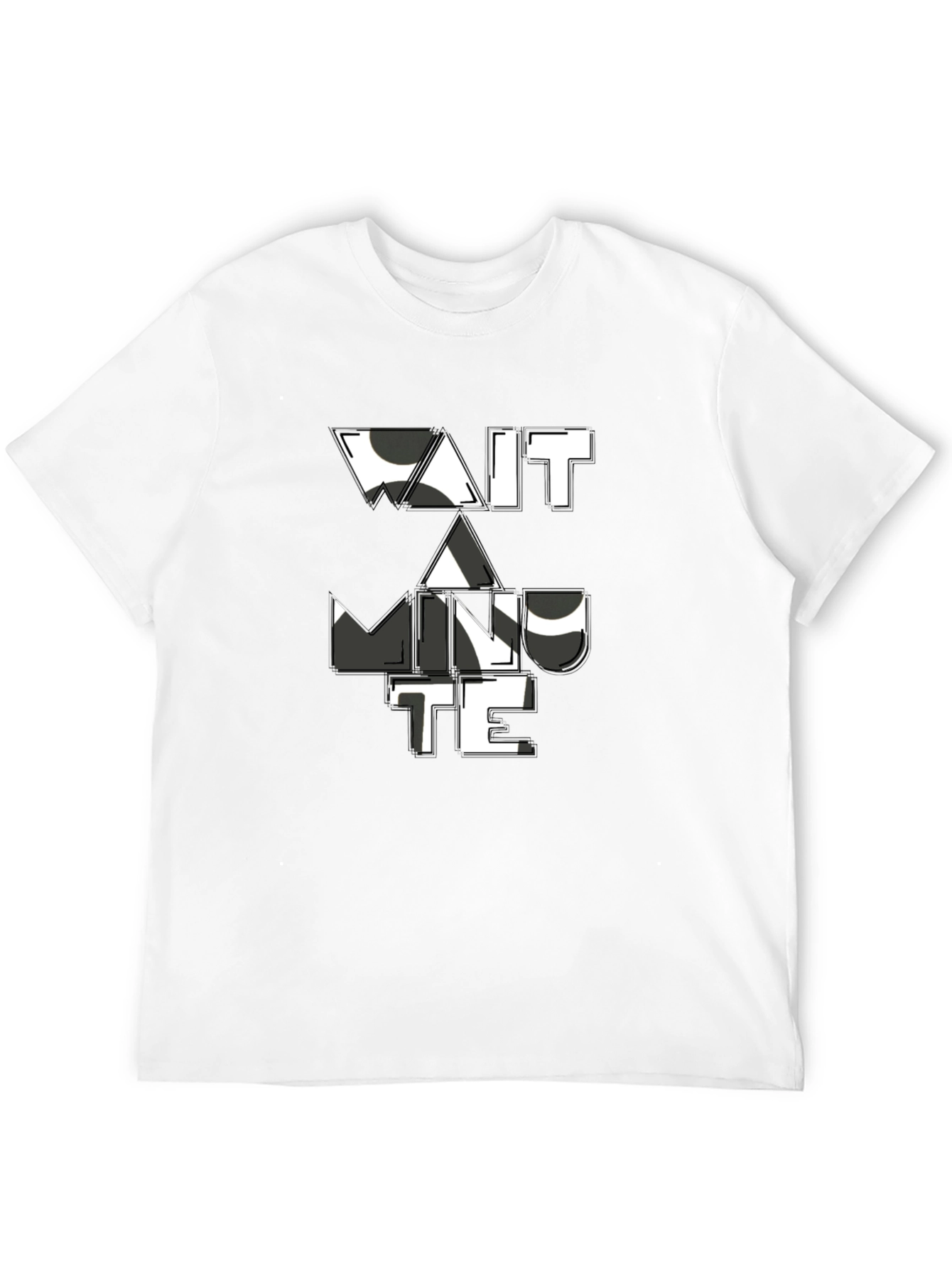 Wait a Minute Graphic Tee - Stylish Black T-Shirt