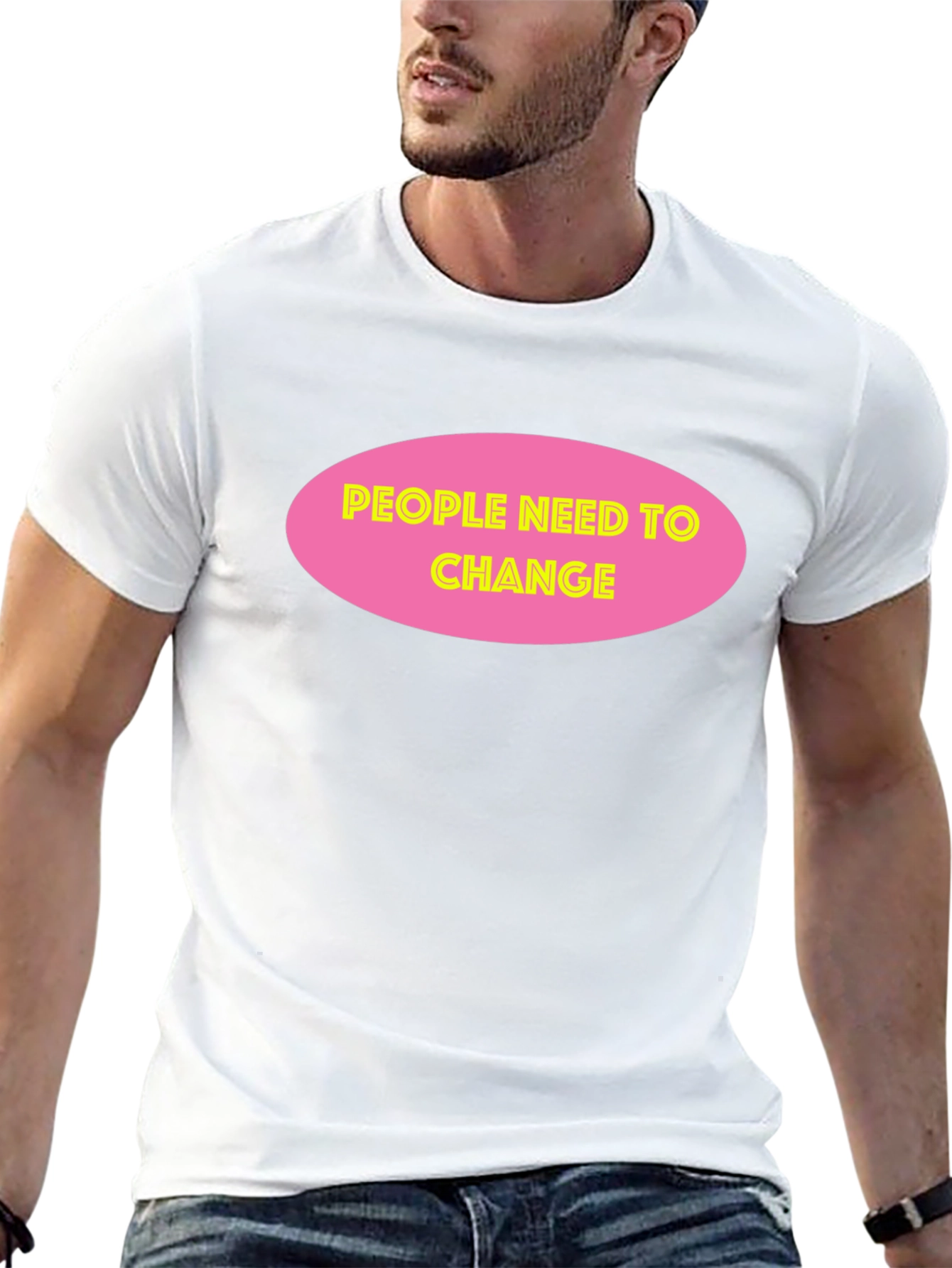 People Need To Change Black Graphic Tee