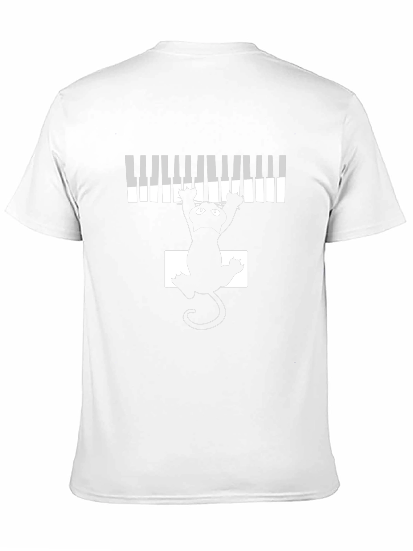 Piano Cat Black T-Shirt - Music Lover Tee