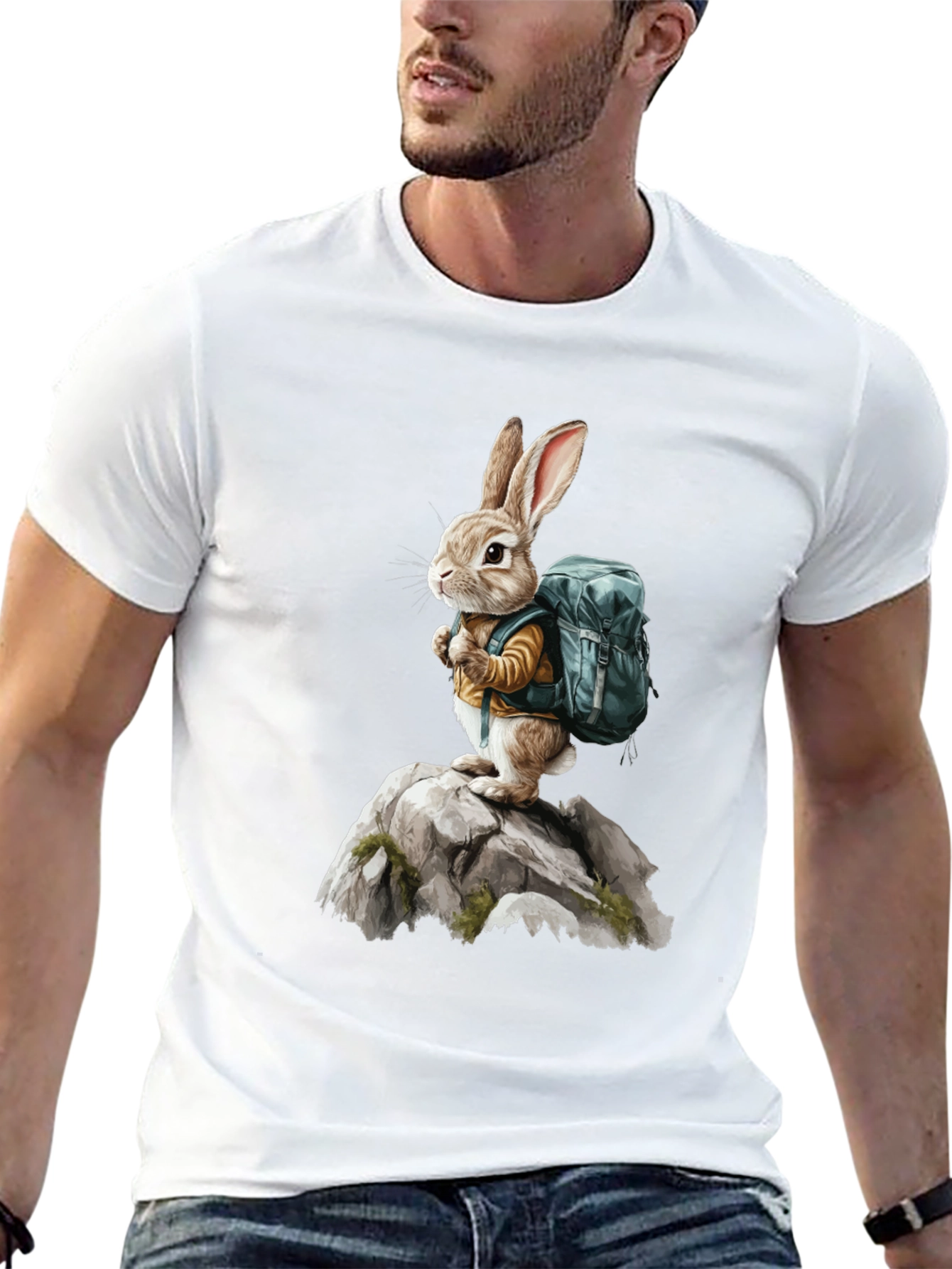 Bunny Hiker T-Shirt - Adventure Rabbit Tee