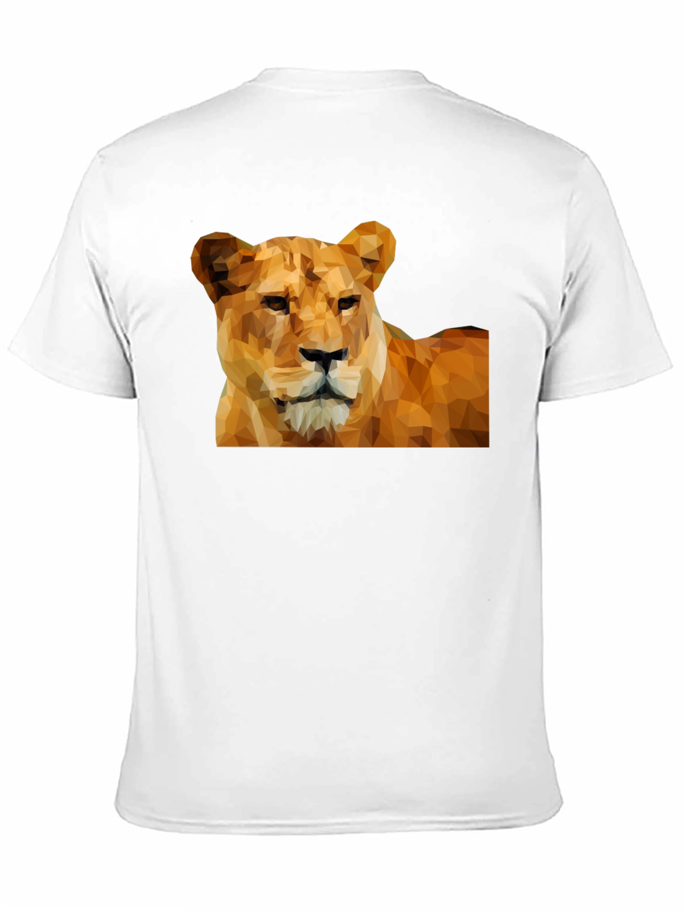 Geometric Lion Graphic Tee - Black