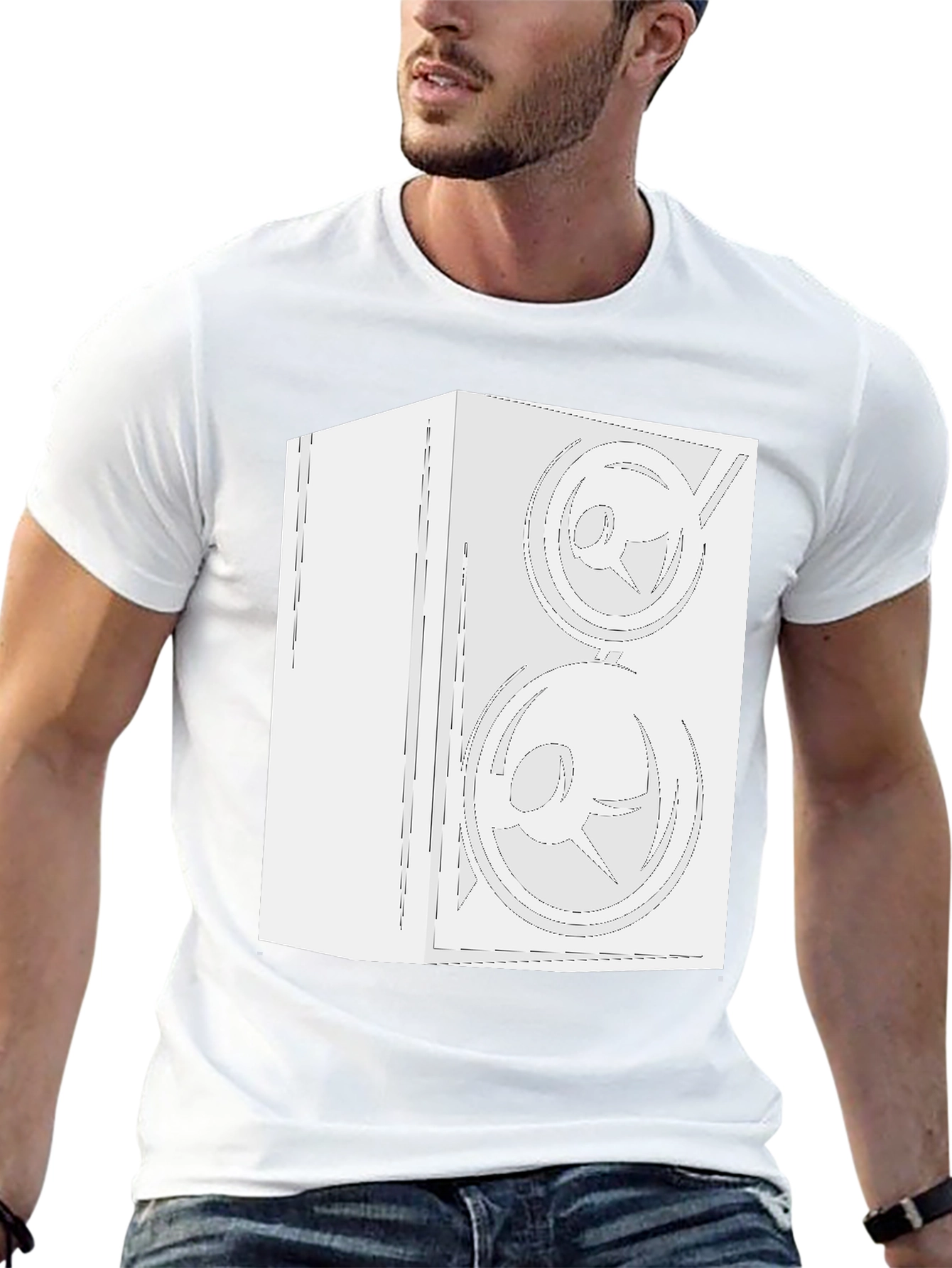 Speaker Graphic Tee - Black Cotton Comfort