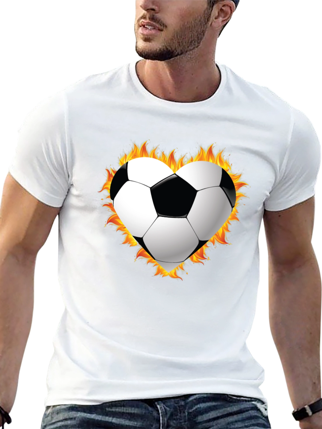 Fiery Soccer Heart T-Shirt