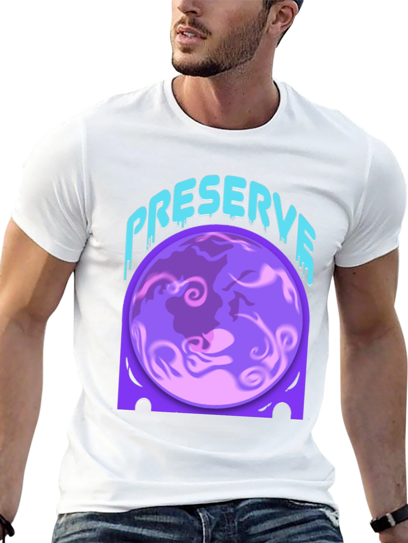 Preserve Planet Graphic Tee - Black Cotton Blend