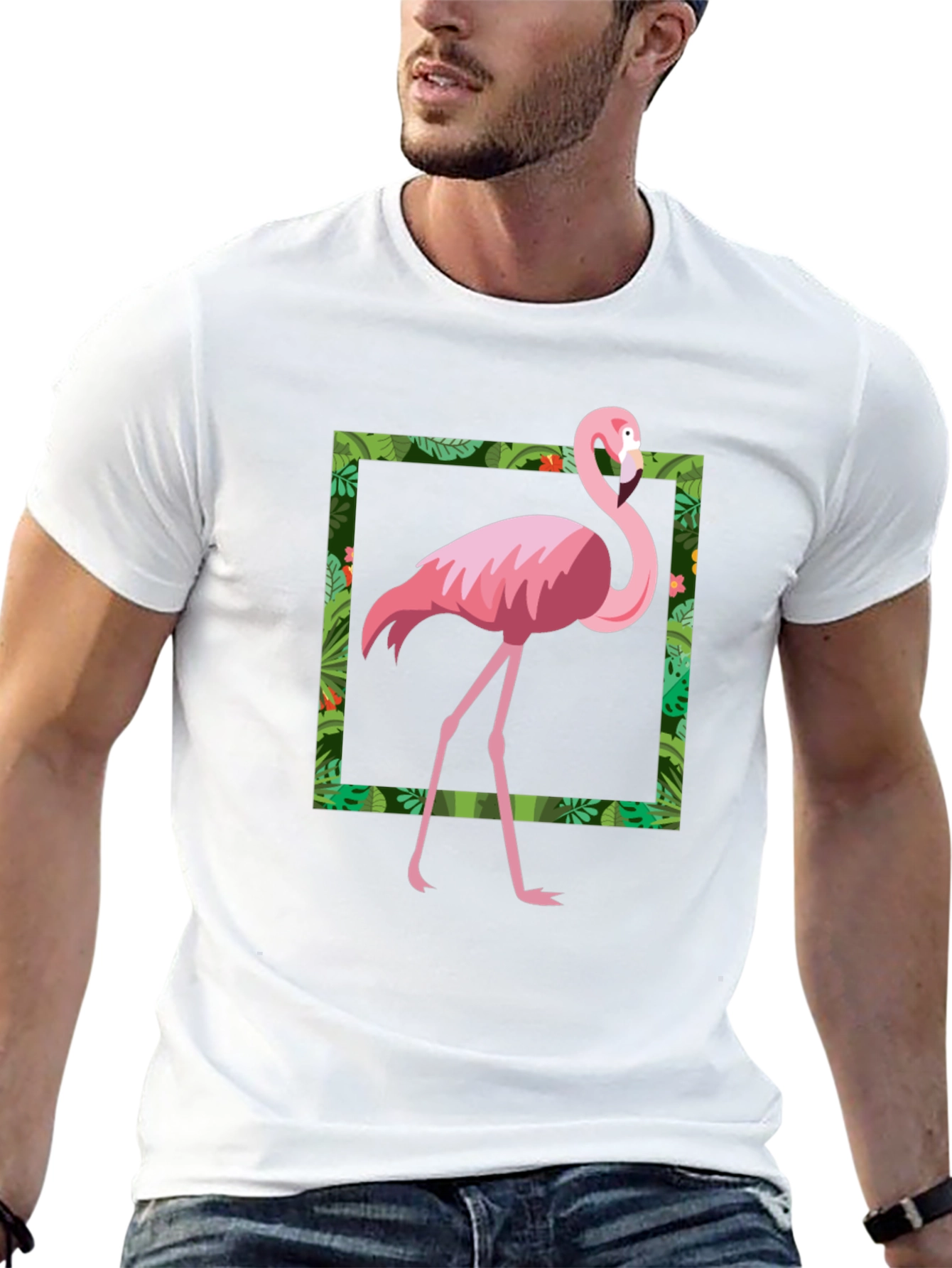 Tropical Flamingo Graphic T-Shirt