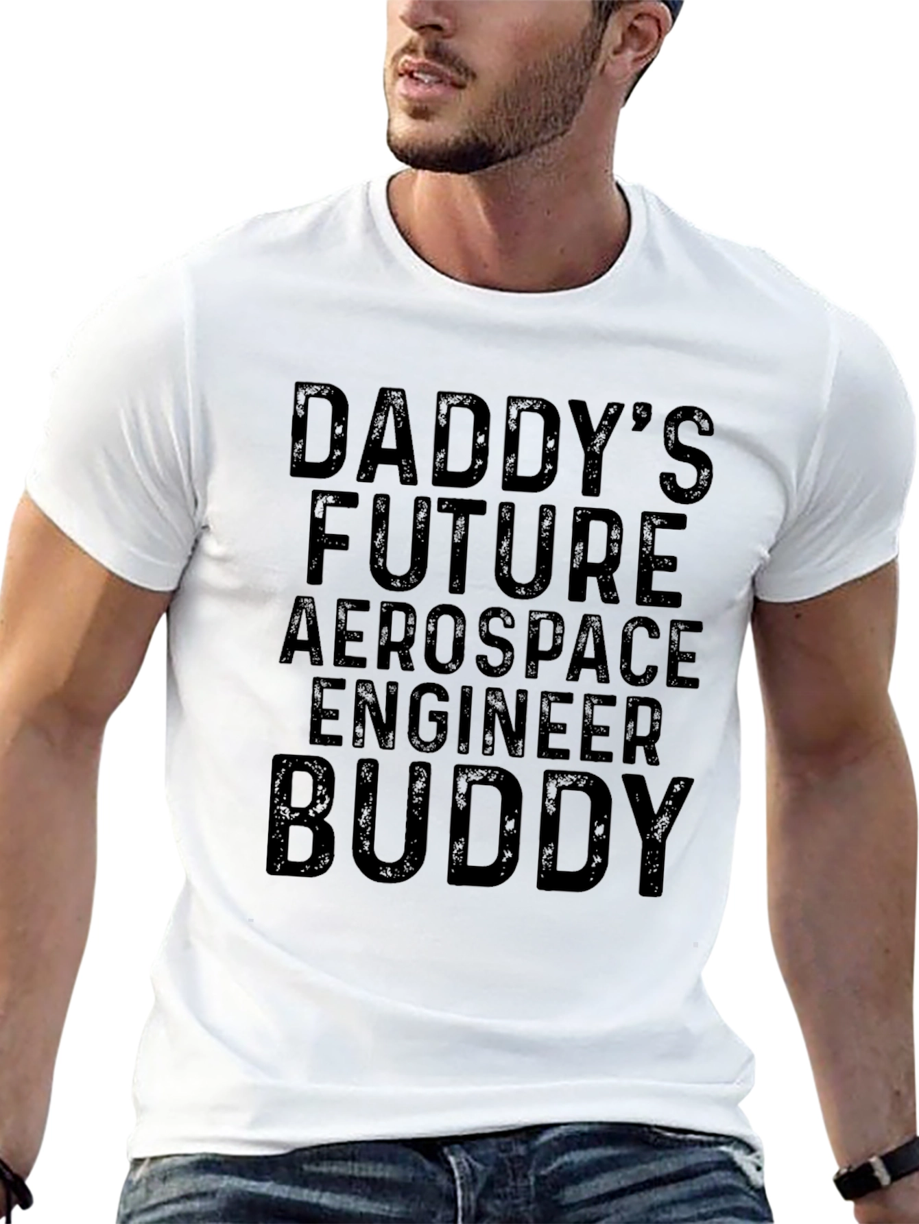 Daddys Future Aerospace Engineer Buddy Black T-Shirt