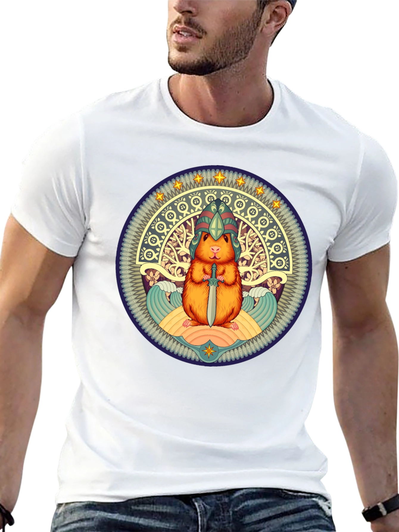 Hamster Warrior T-Shirt - Whimsical Graphic Tee