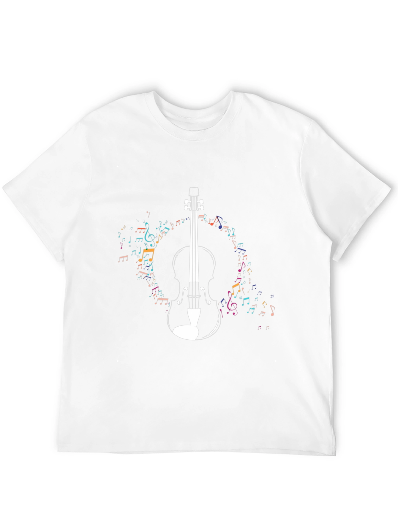 Musical Violin Graphic T-Shirt - Black
