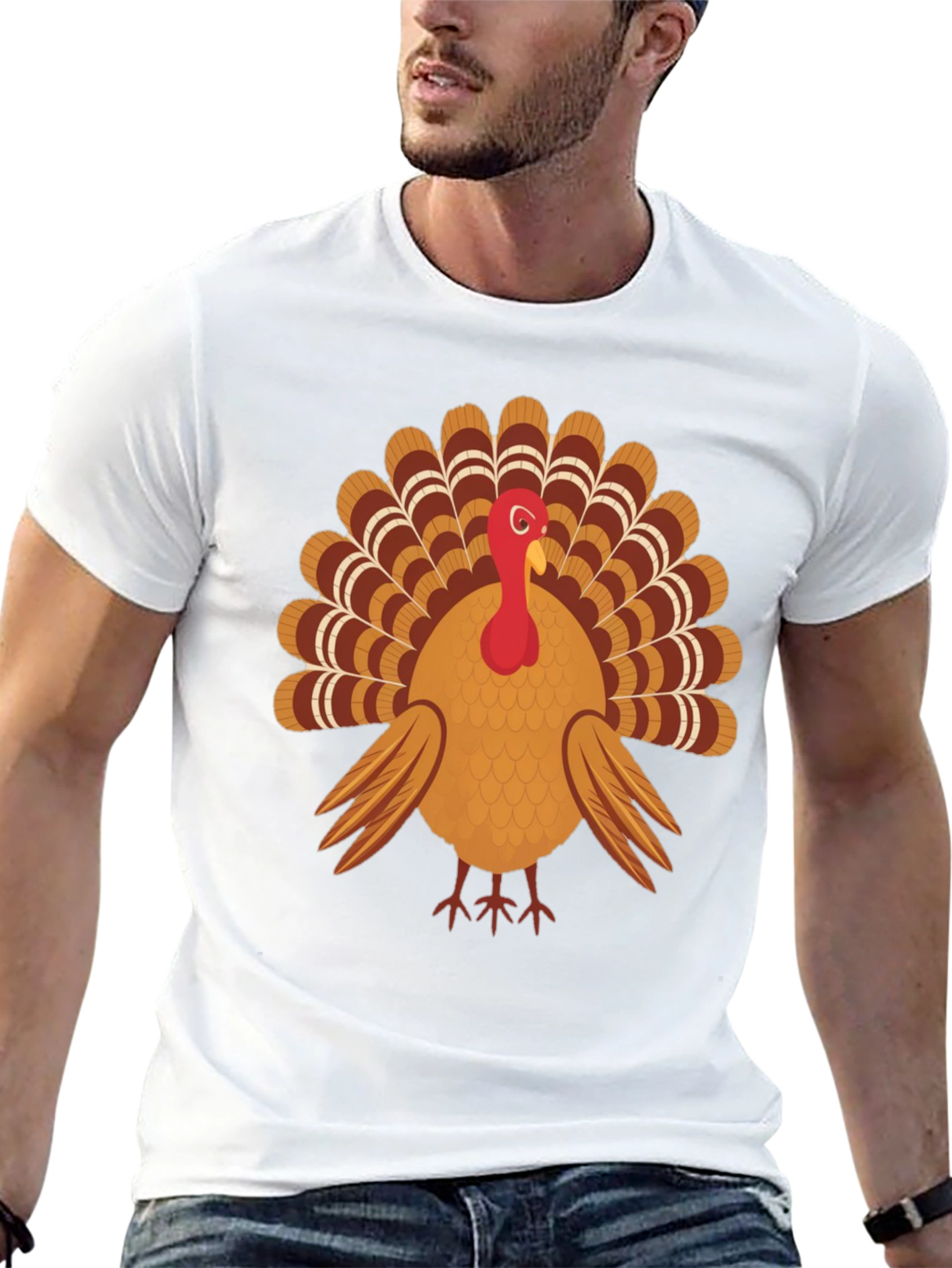 Thanksgiving Turkey Graphic Tee - Black