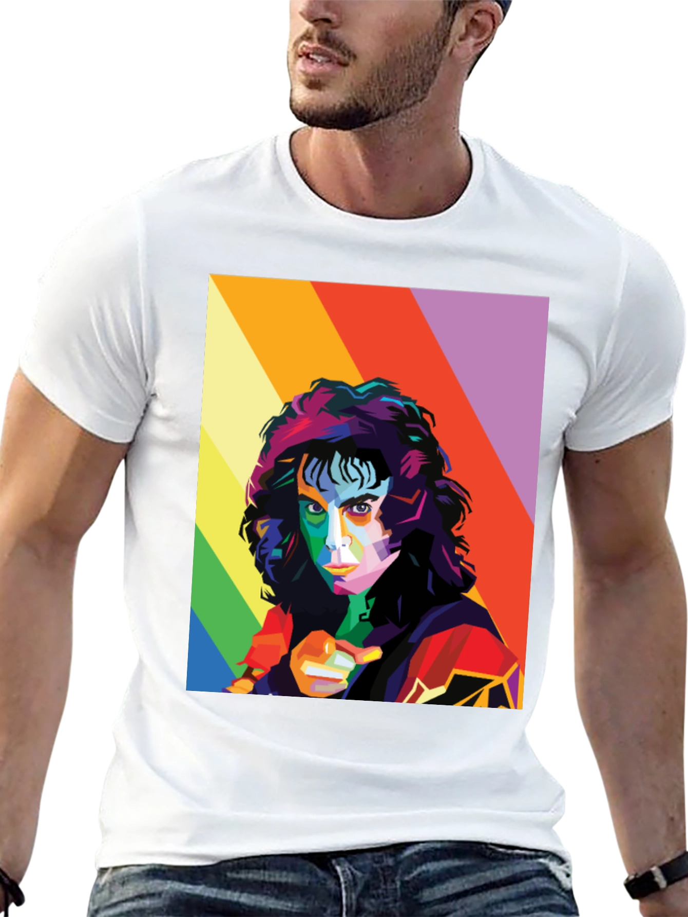 Rainbow Retro Portrait T-Shirt