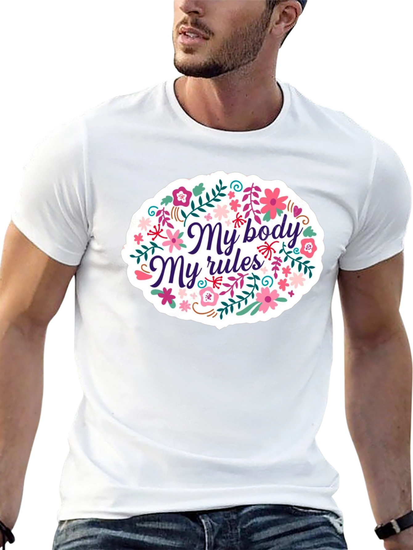 My Body My Rules Floral Graphic T-Shirt