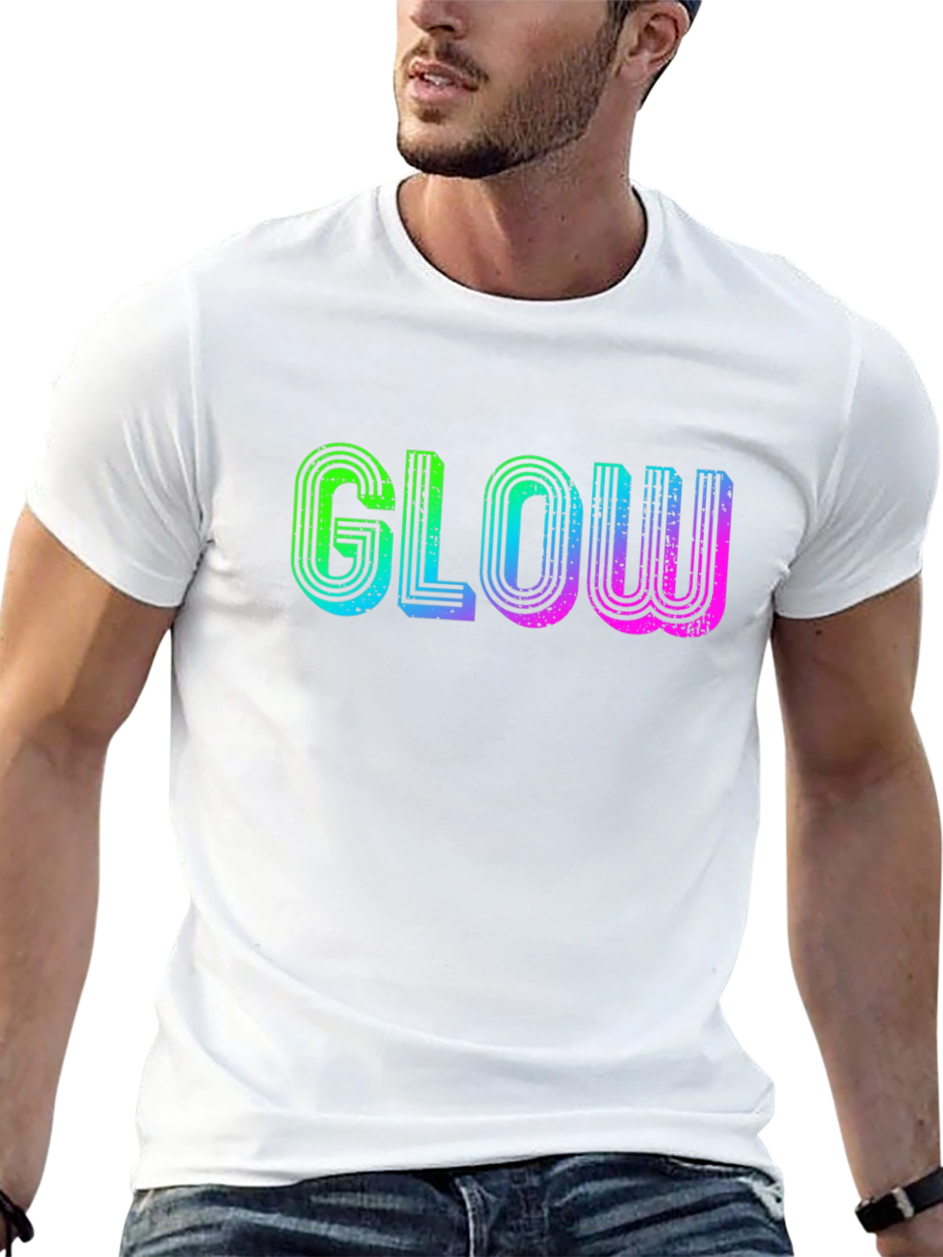 Glow Retro T-Shirt - Black Cotton Tee