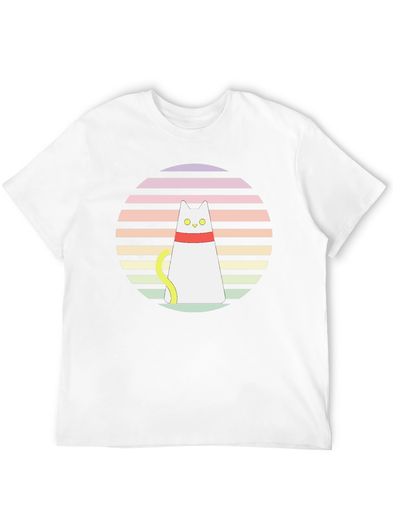 Retro Cat Graphic T-Shirt - Black Cotton Blend