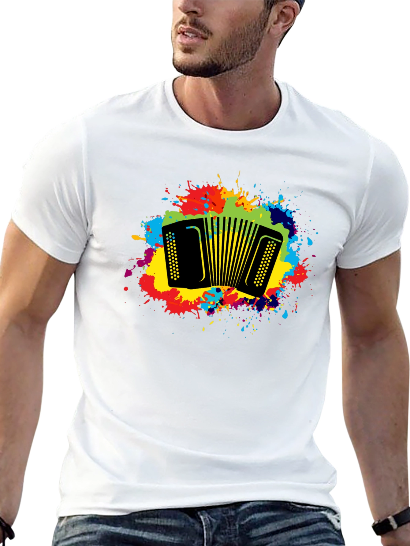 Accordion Splatter Black T-Shirt