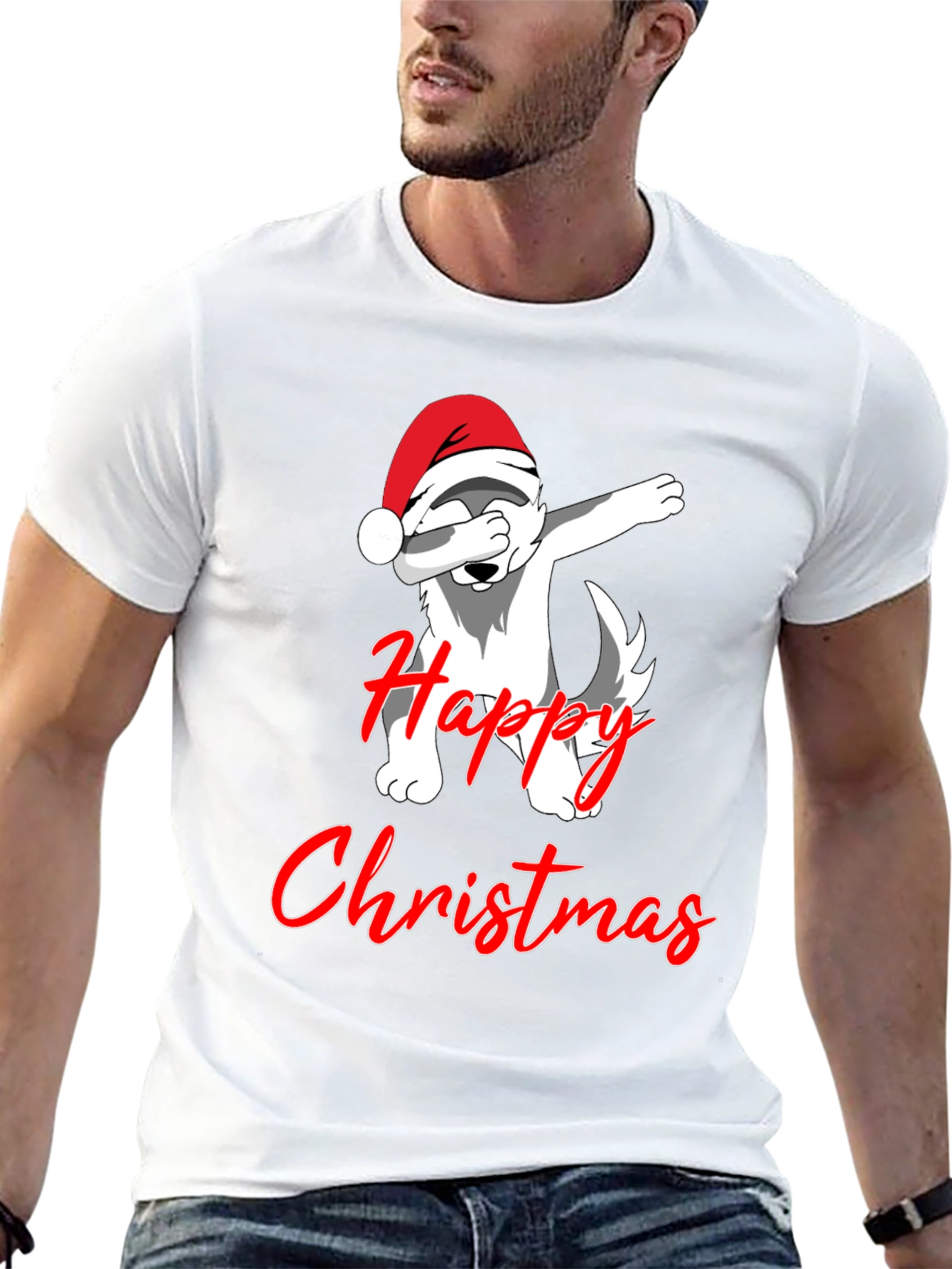 Christmas Dog Dabbing T-Shirt