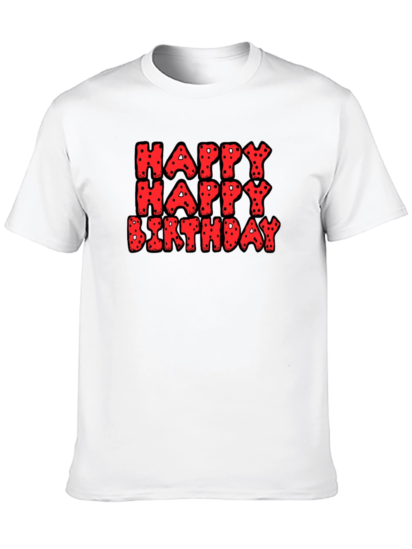 Happy Birthday Black Cotton Graphic Tee