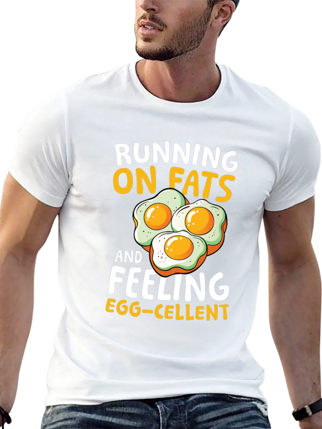 Running on Fats Funny Egg T-Shirt